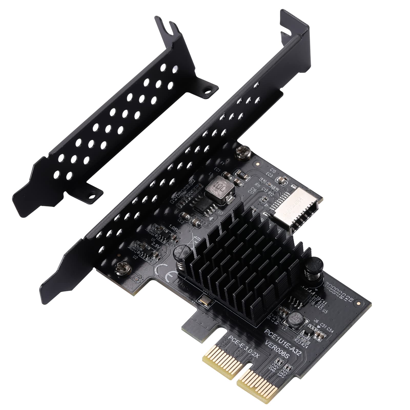 Beyimei Pci E 2X To Usb3.1 A Key Gen2 Front Type C Expansion Card,10Gbps Type E Internal 20 Pin Front Panel Connector Riser Card,Pci Express 3.0 X2 Adapter For Desktop Pcs (Asm3142)