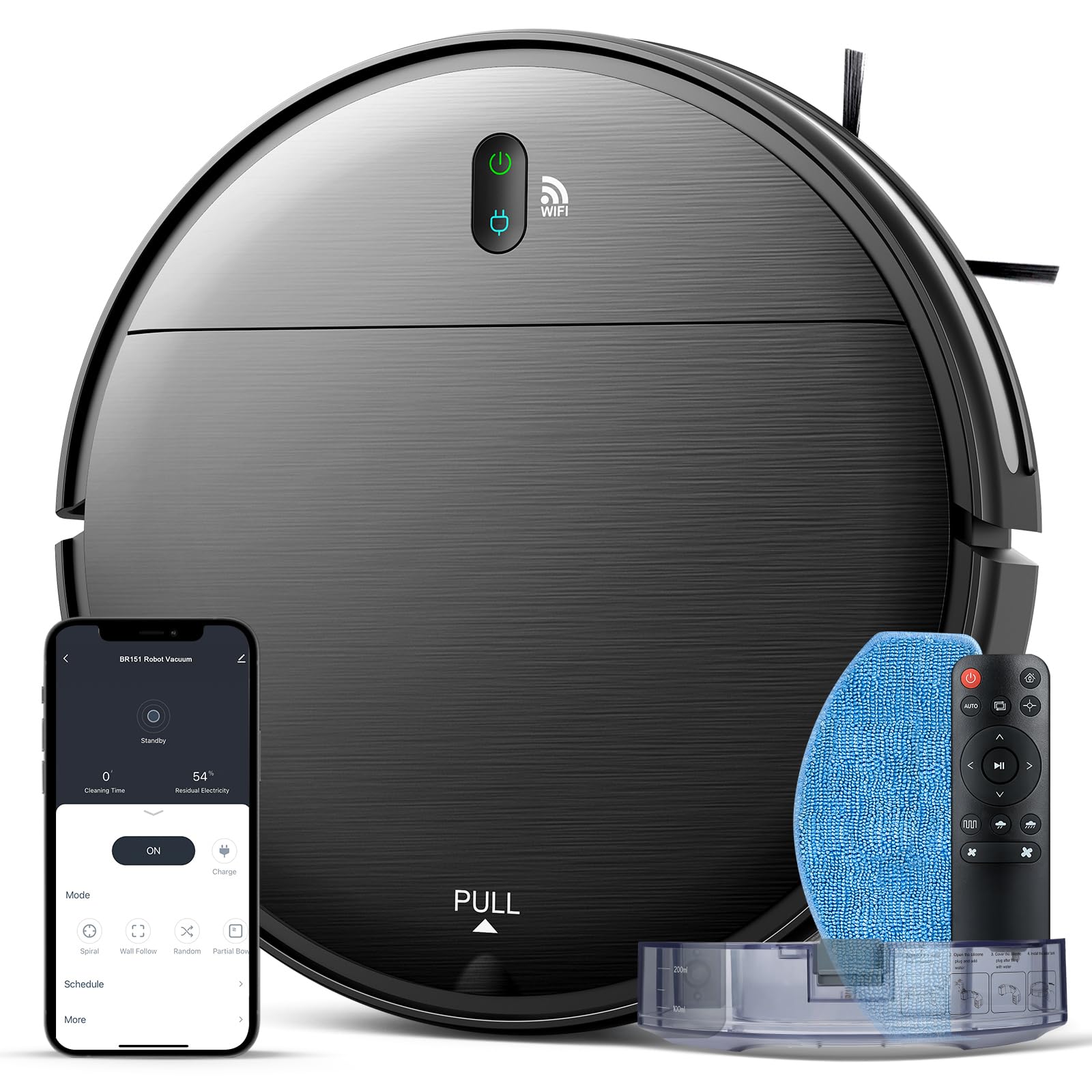 Robot Vacuum And Mop Combo, 2 In 1 Mopping Robot Vacuum Cleaner With Schedule, Wi Fi/Voice/App, Strong Suction, Ease Of Use, Sel