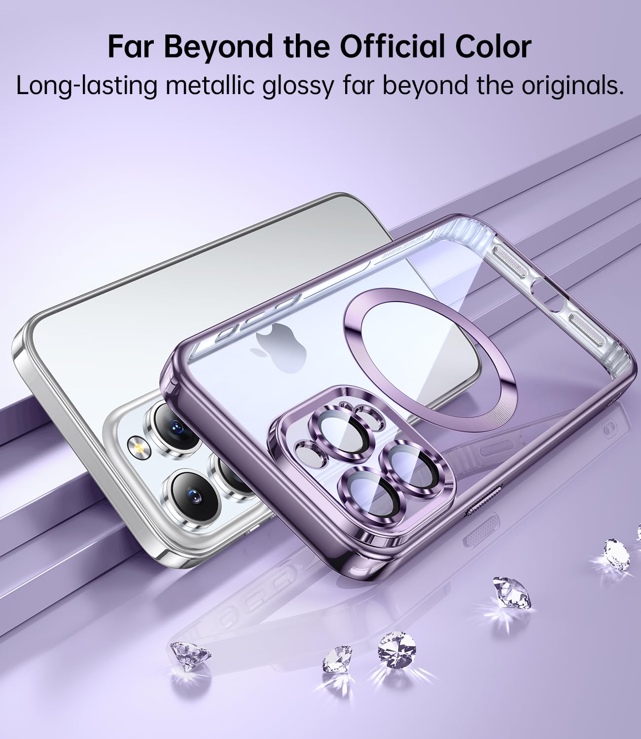 Jueshituo Magnetic For Iphone 15 Pro Max Case With Full Camera Cover Protection [Never Yellow] [No.1 Strong N56 Magnets] [Milita