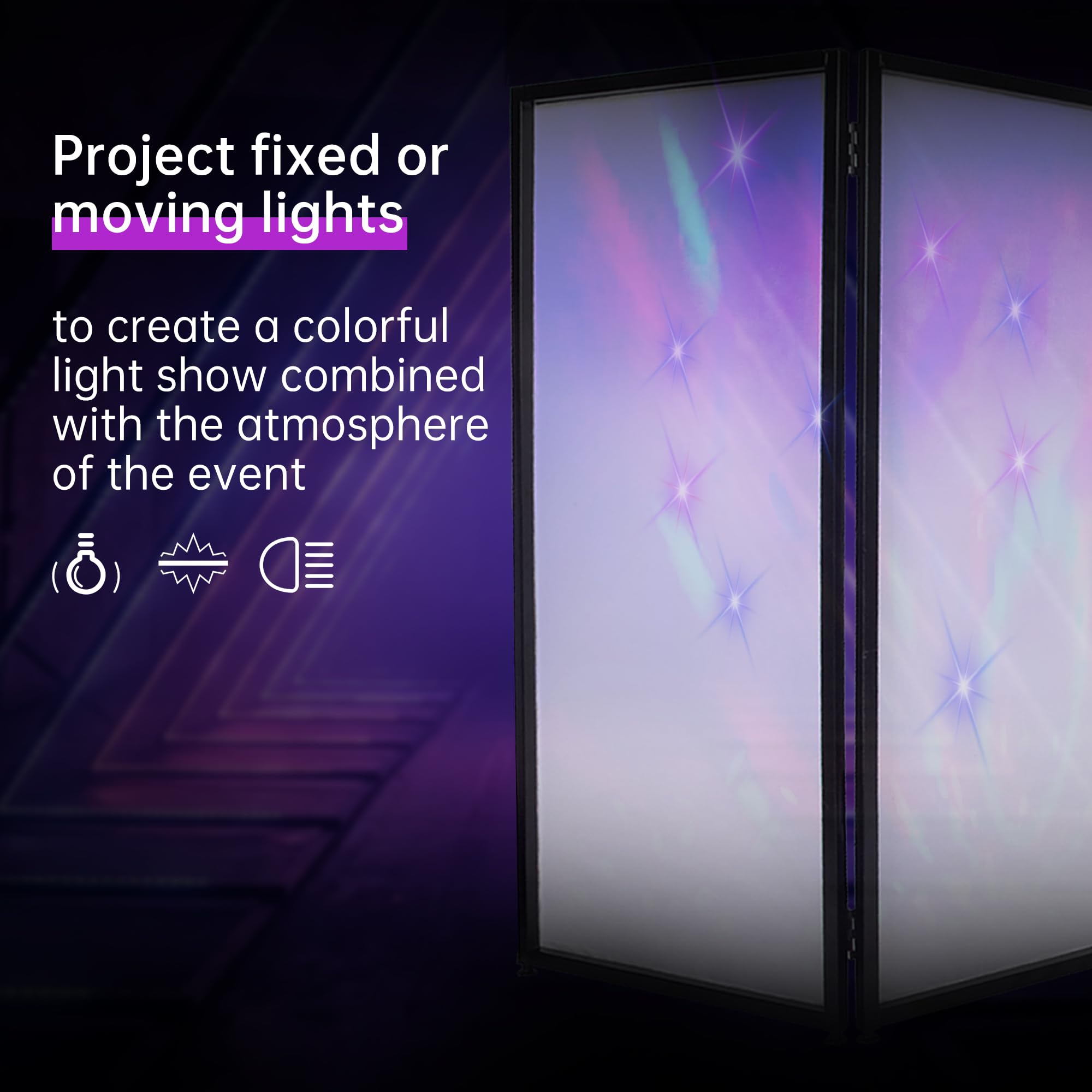 Ecotric Portable Dj Facade Booth Foldable Cover Screen With White/Black Facade+Cloth Frame Booth Steel +Travel Bag Case Projecto