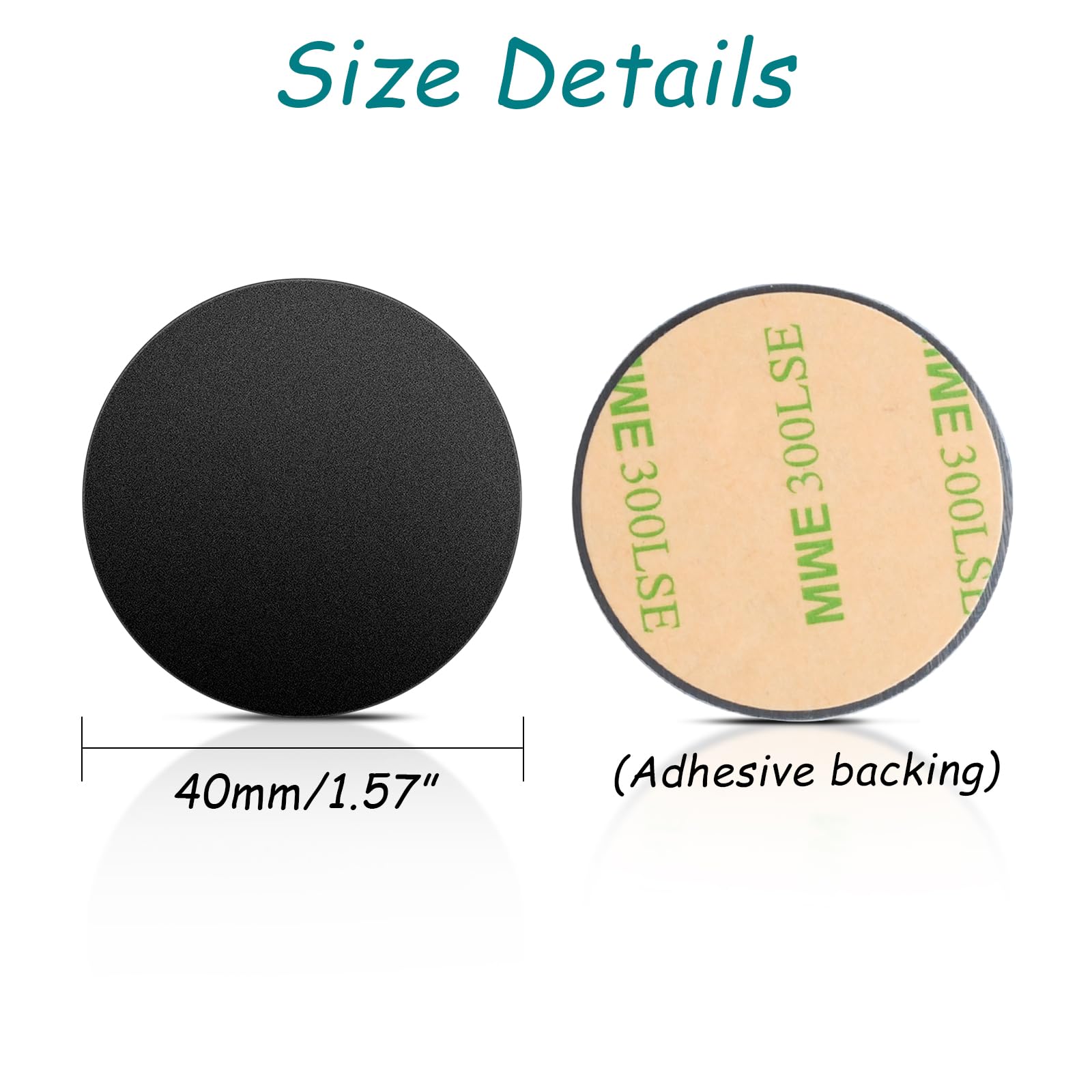 Fpmyb Metal Plates For Magnetic Car Phone Holder Cradle, Thin Round Steel Sheets Mount Metal Plates With Adhesive For Magnetic P