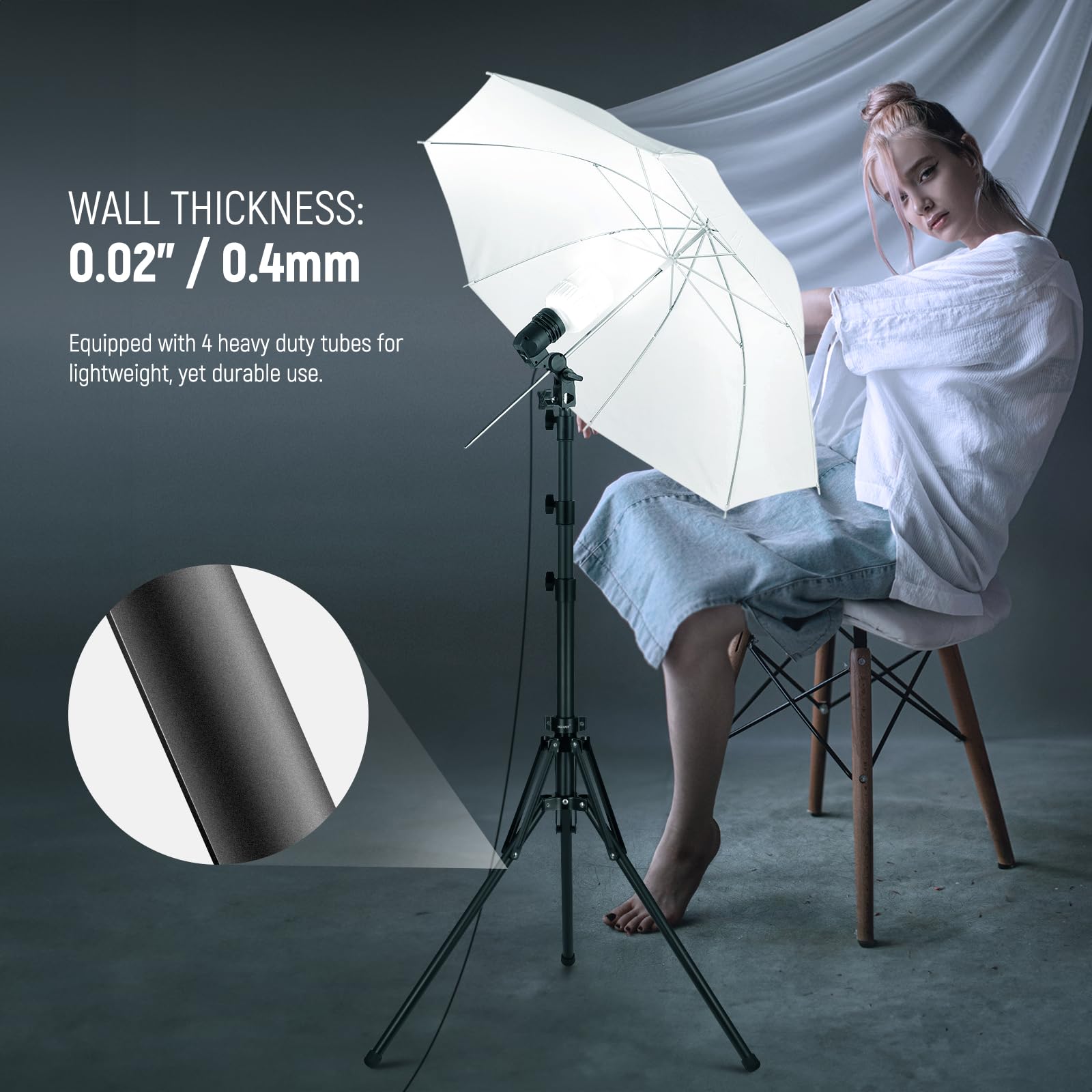 Neewer Light Stand All Metal With 180 Reversible Legs, 70/178Cm Portable Travel Tripod Stand 1/4 Screw & 5/8 Stud For Indoor Out