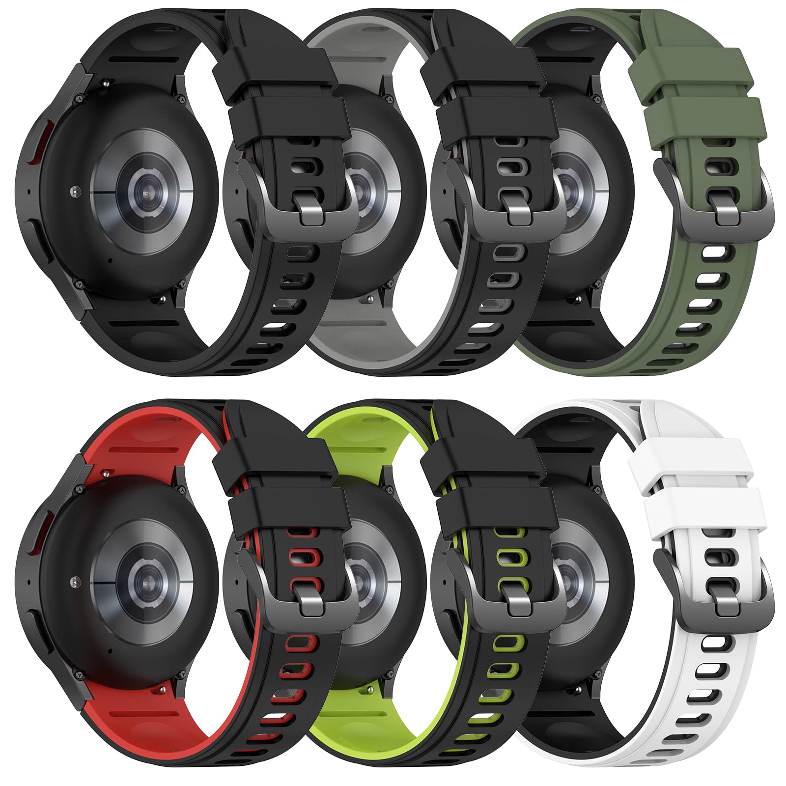 For Galaxy Watch 7/6/5/4/Fe 40Mm 44Mm Bands, No Gap Soft Silicone Sport Strap Wristbands Compatible With Samasung Galaxy Watch 7