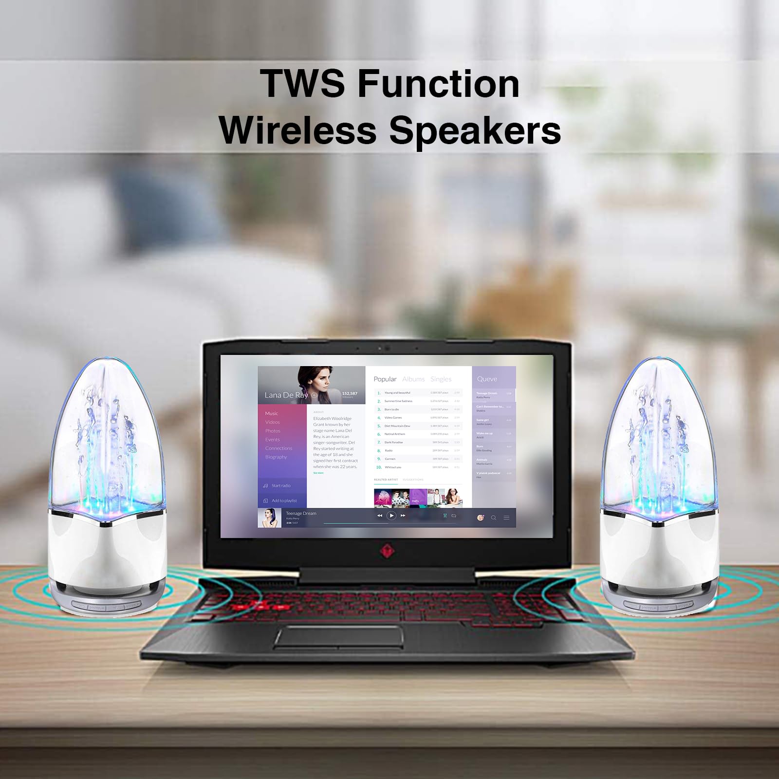 Throlx Water Dancing Speaker, Bluetooth Wireless Speaker, Tws Function, Portable Wireless Speaker, Perfect For A Christmas Party