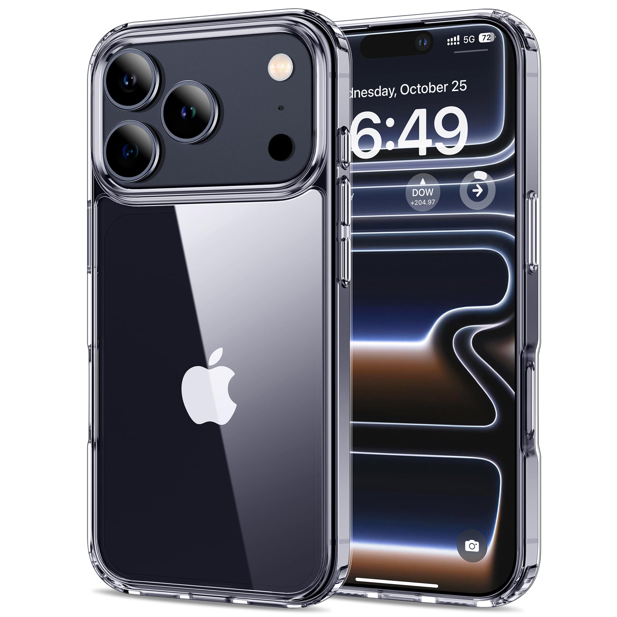 HOOMIL Case for iPhone 17 Pro 6.3-Inch, Non-Yellowing, Drop Protection, Anti-Scratch Transparent Hard Back Phone Cover - Crystal