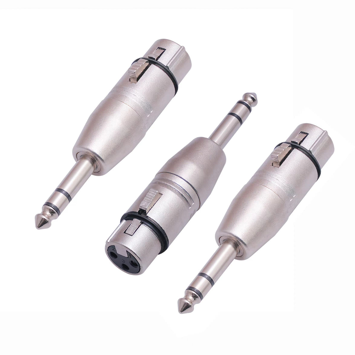 Seefeful 3 Pack Xlr Female To 1/4'' Trs Adapter, Balanced Female Xlr To Quarter Inch 6.35Mm Male Adapters