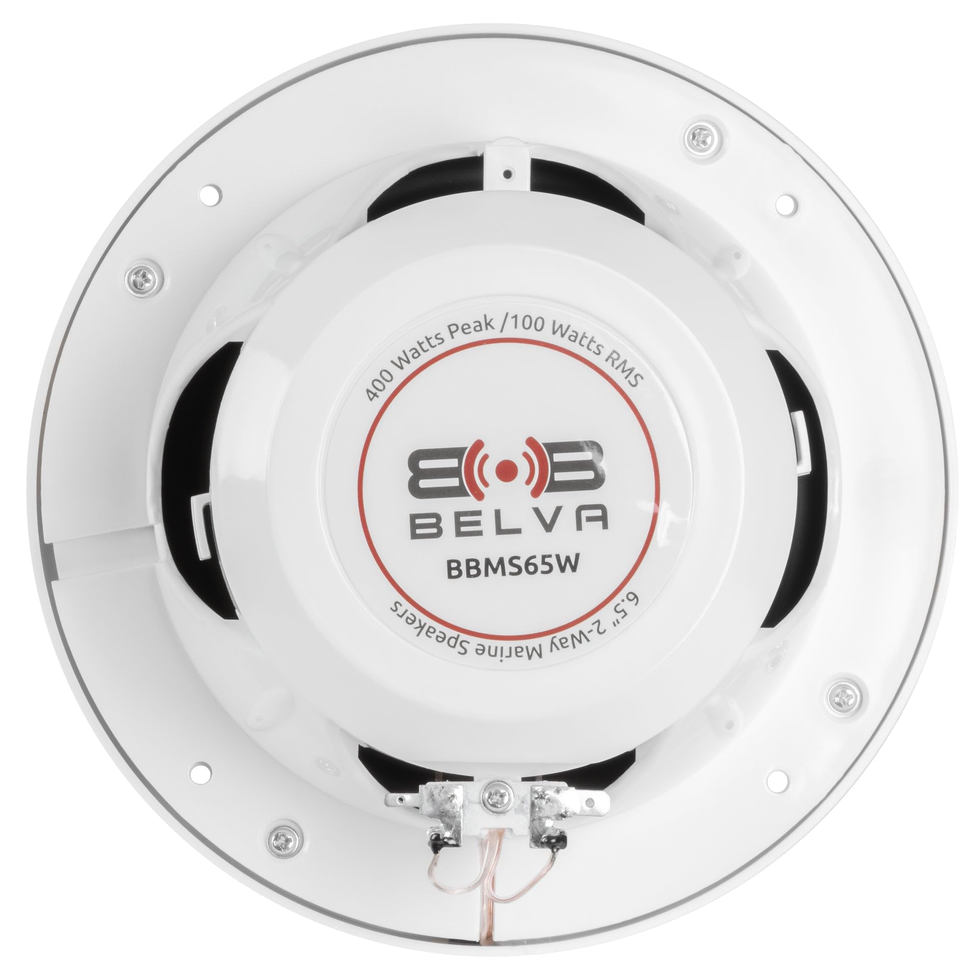 Belva Bbms65W 400W Peak (200W Rms) 6.5' 2 Way White Coaxial Marine Speakers For Boats/Atv/Utv/Sxs/Powersport