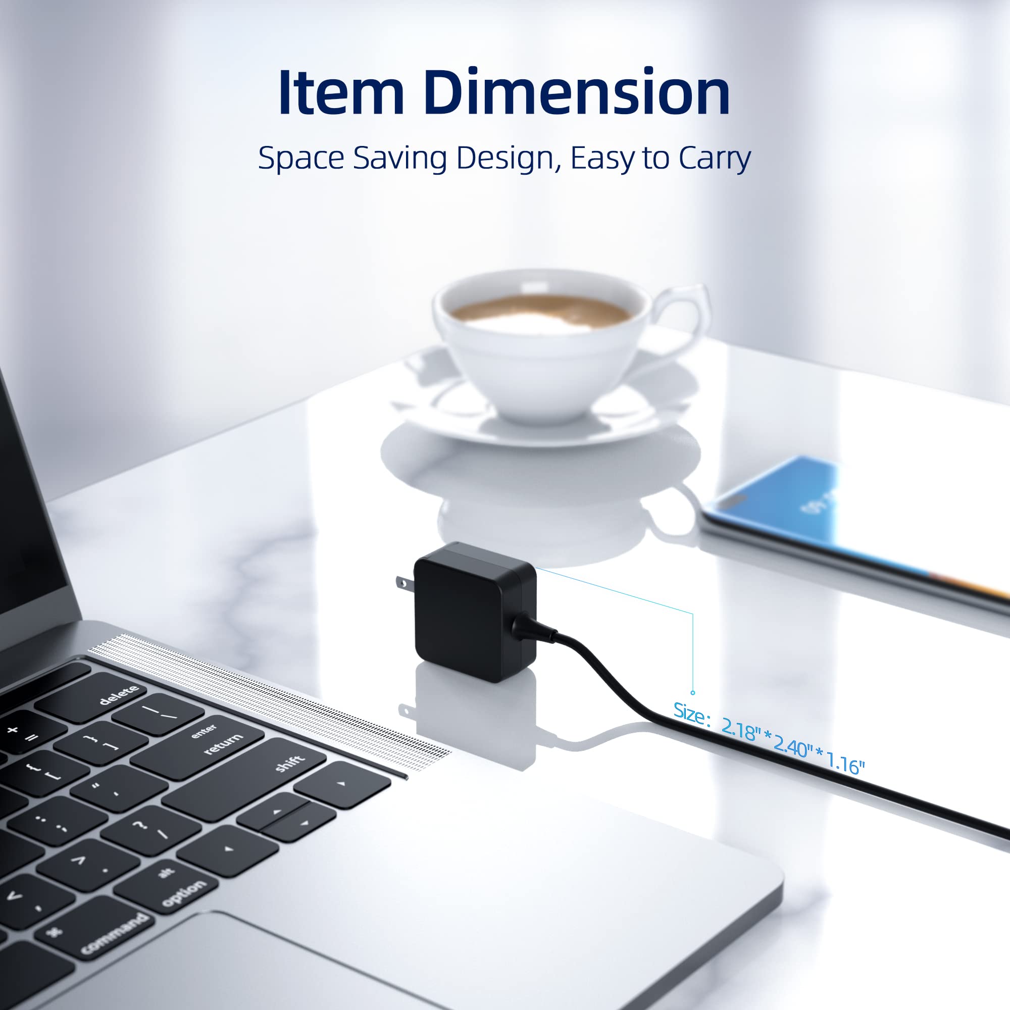 Charger Compatible With Asus Chromebook Flip C100P C100 C100Pa C201P C201Pa C201 C100Pa Db01 C100Pa Db02 C100Pa Ds03 C100Pa Rbrkt03 Notebook Laptop, (Ul Certified Safety), Special Usb 6 Pin Connector