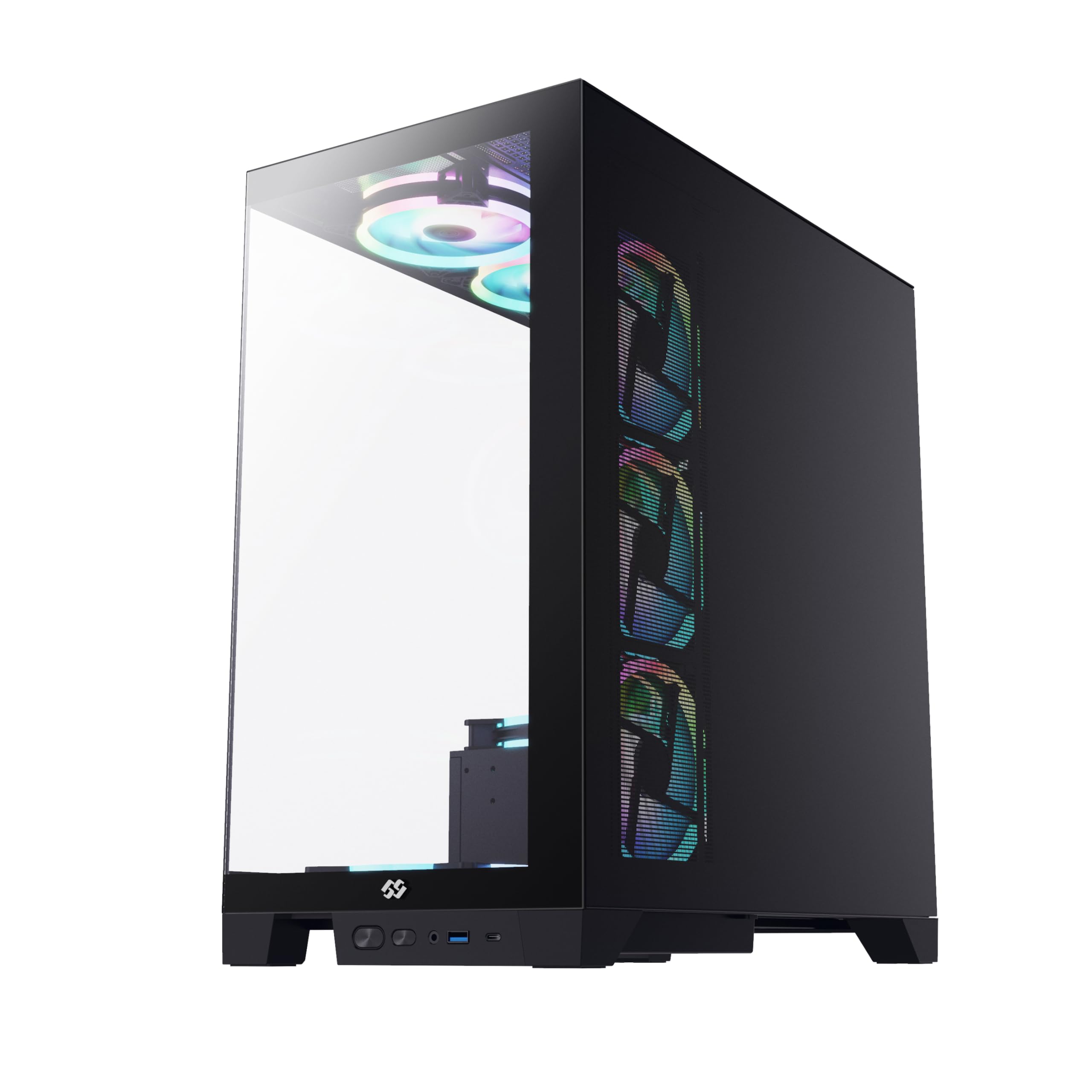 Bluegears Bgears B-Pellucid Atx Gaming Pc Case. Front And Side Tempered Glass Design With Built In Usb C Port. (Fans Are Sold Se