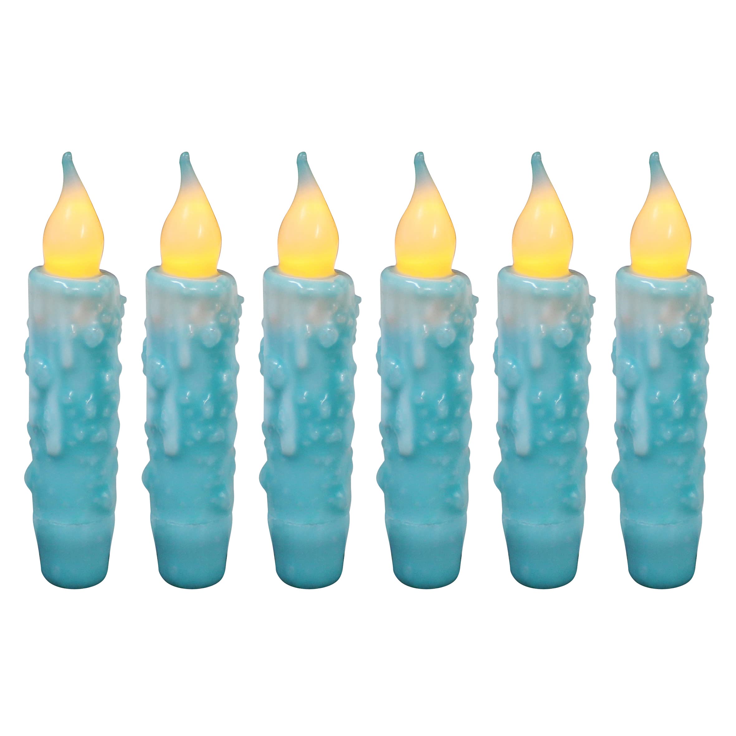 Cvhomedeco. Real Wax Hand Dipped Battery Operated Led Timer Taper Candles Rustic Primitive Flameless Lights Decor, 4 3/4 Inch, T