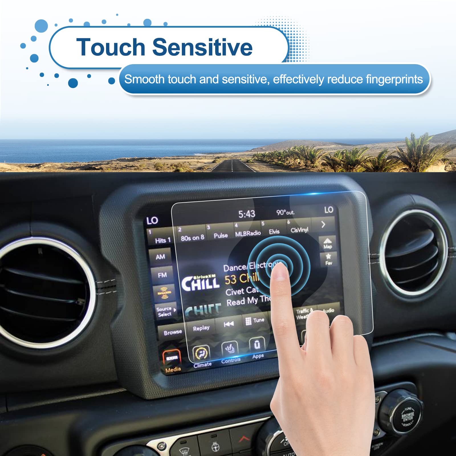 Coleya 2018 2022 2023 Wrangler Screen Protector For Jeep Wrangler (Sahara/High Altitude/Rubicon/Rubicon 392/Sport S/Willys) 8.4