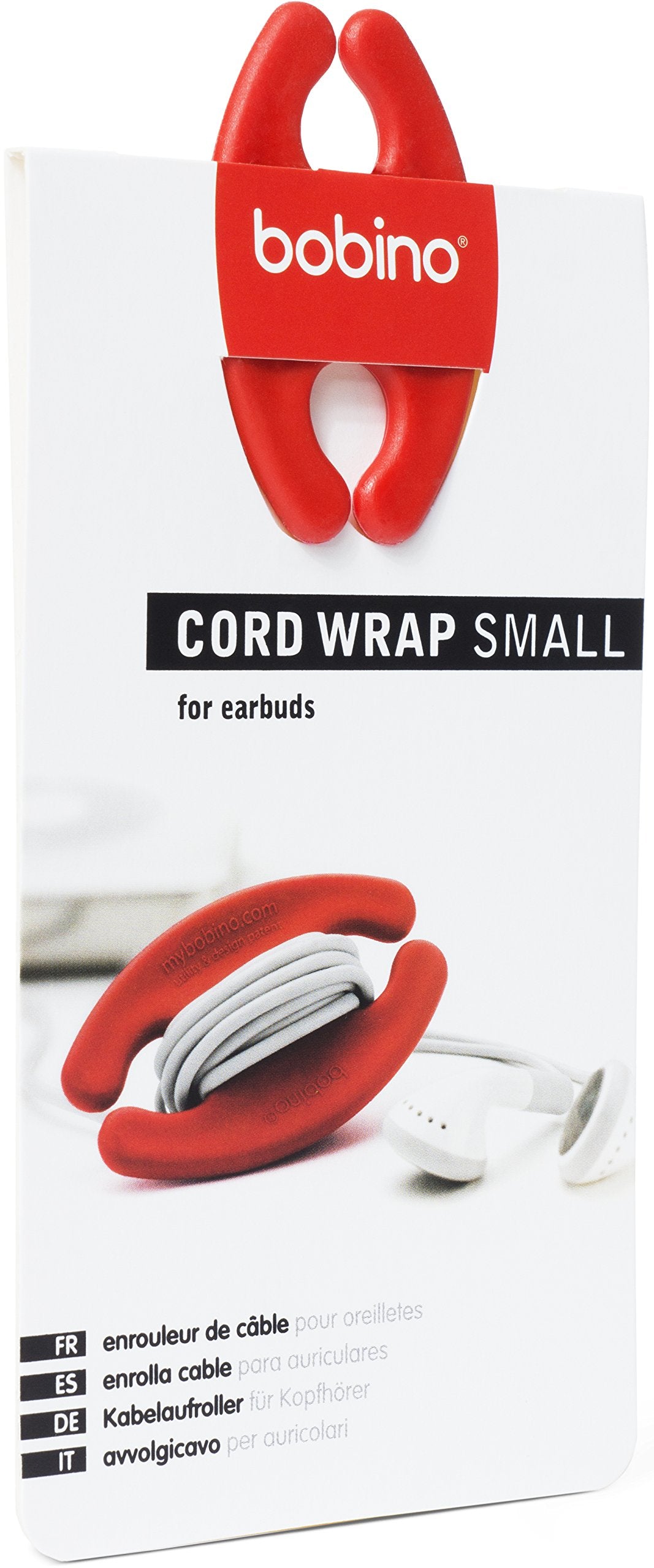 Bobino Cord Wrap - Multiple Colors - Stylish Cable and Wire Management/Organizer (Small, Red)