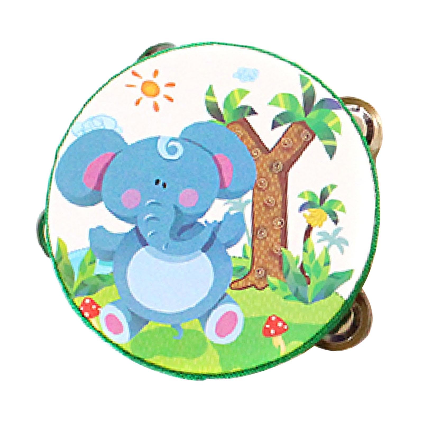 THE STYLE SUTRA Wood Handheld Tambourines Handbell Eonal Toy for Dancing Game Toys KTV 15cm Elephant
