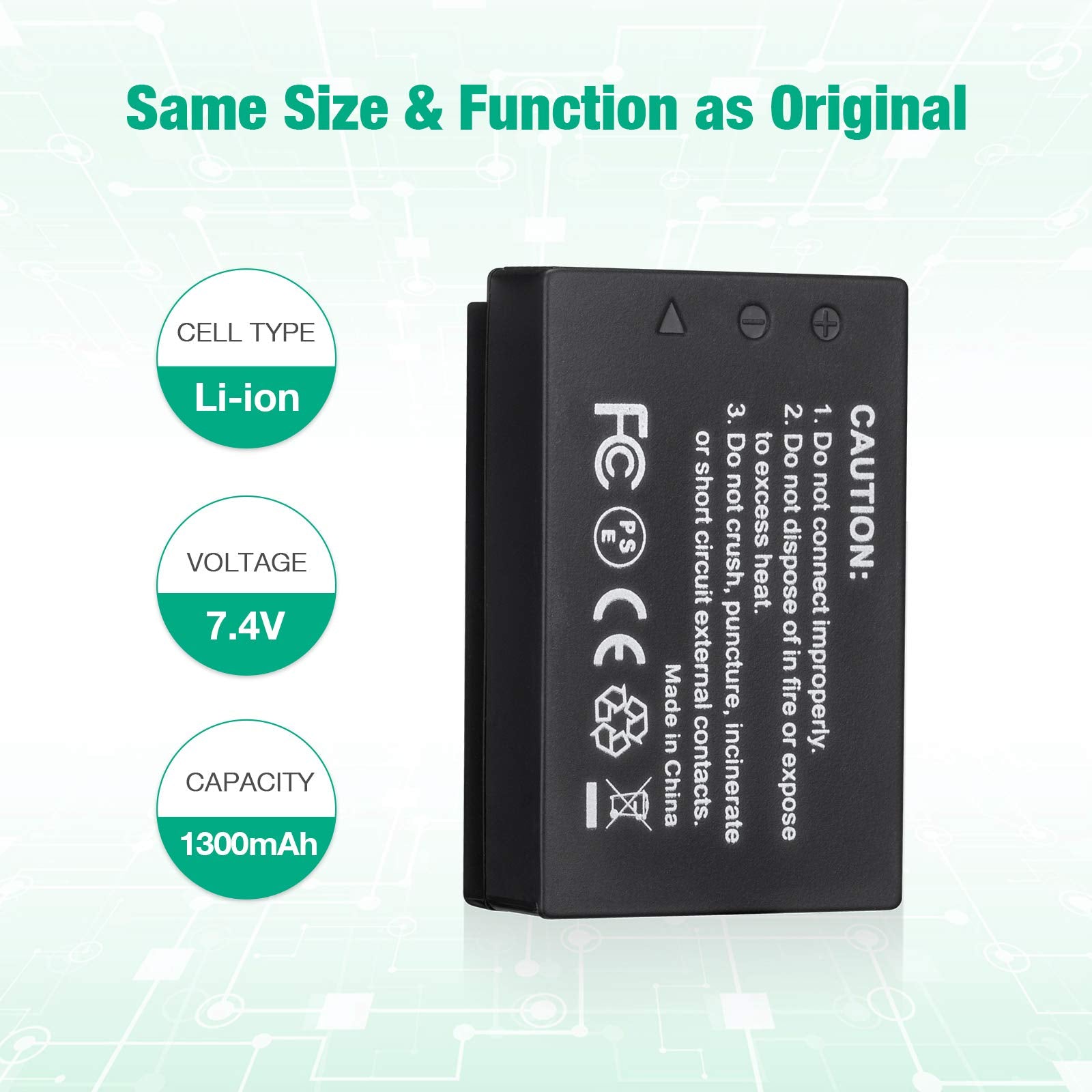 Firstpower 2 Pack Lp E12 Batteries Compatible With Canon Eos M50, Eos M50 Mark Ii, Eos M, Eos M2, Eos M10, Eos M100, Eos M200, S