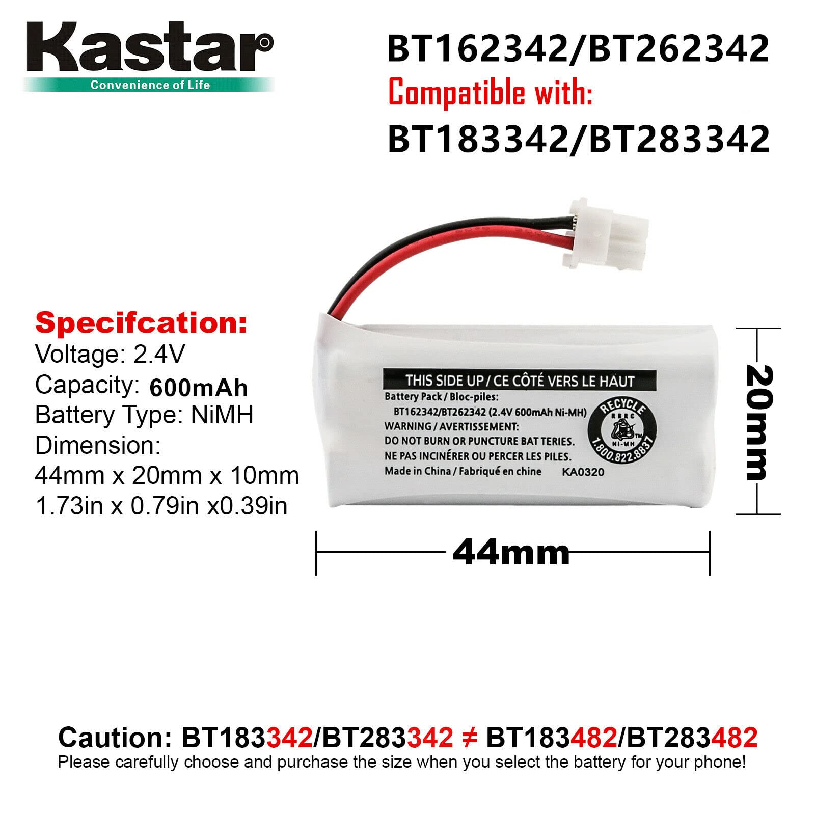 Kastar 4 Pack Battery Replacement For Vtech Cs6729 5 Cs6829 Cs6829 2 Cs6829 3 Cs6859 Cs6859 2 Cs80100 Cs81100 Cs82100 Cs82300 Cs