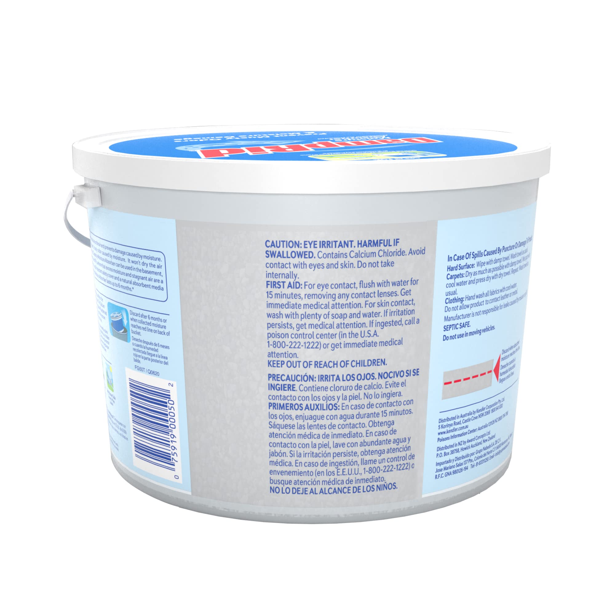 Damprid Fg50T Moisture Absorber 4 Lb. Hi Capacity Bucket For Fresher, Cleaner Air In Large Spaces 2 Pack, 4 Pound, White, 2 Coun