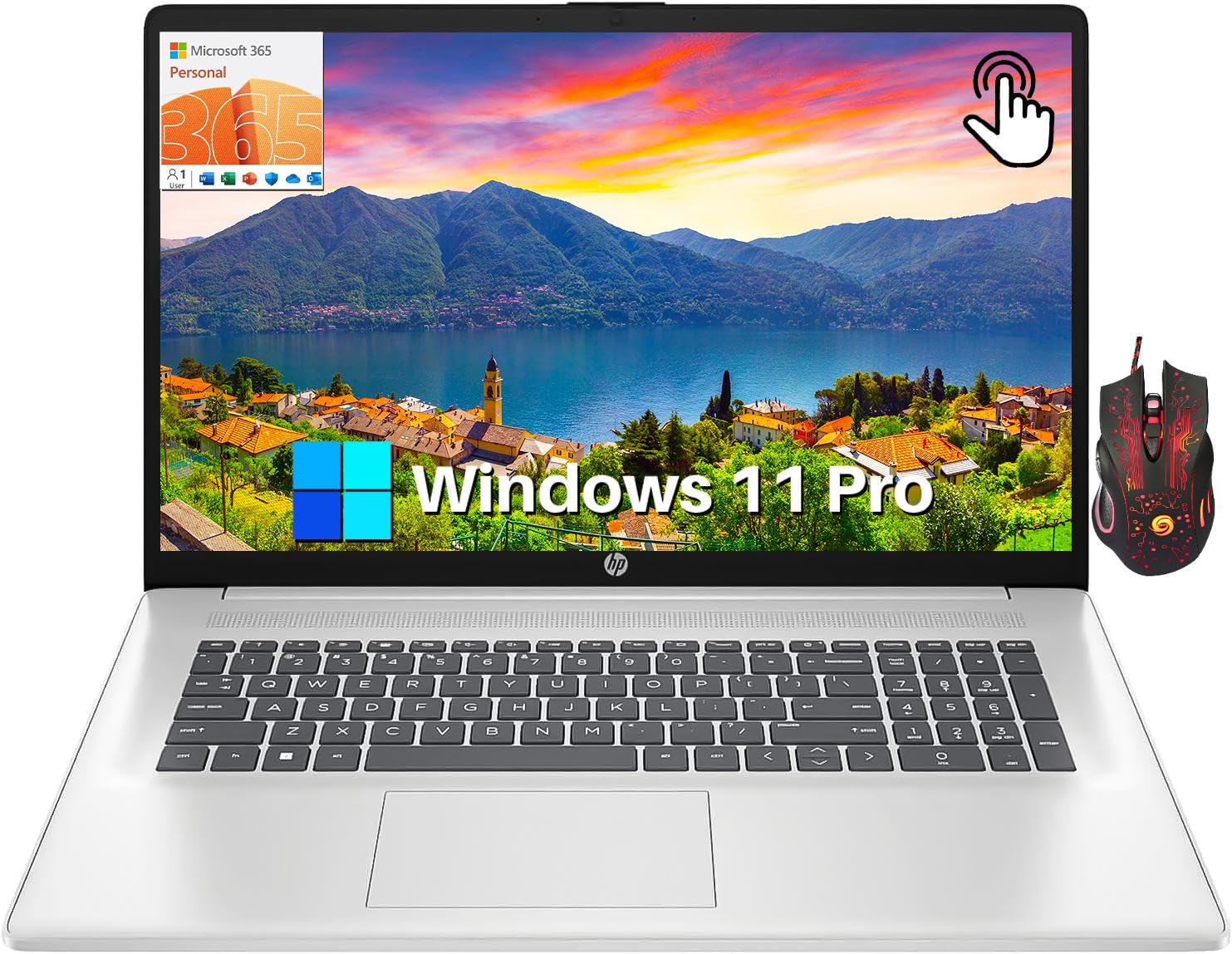 Hp 17 Business Laptop 2024 Newest, 17.3    Hd+ Touchscreen Display, Intel Pentium Silver N5030, 32Gb Ram, 1Tb Ssd, 1-Year Micros