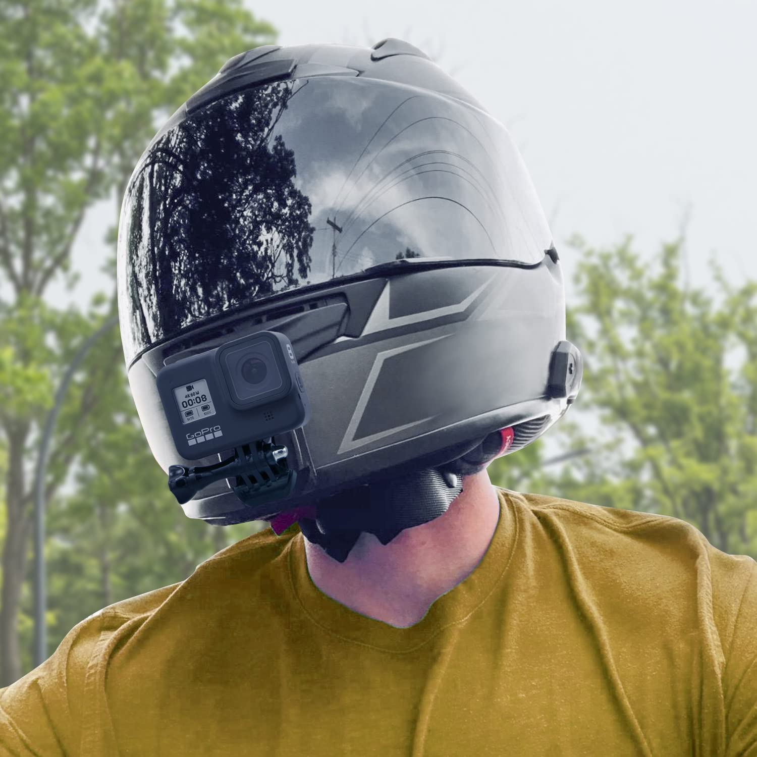 Haoyou Curved Adhesive Helmet Mount Compatible With Gopro Hero 13,12,11,10, 9, 8, 7, 6, 5, 4, 3+, 3 Cameras (6Pcs)