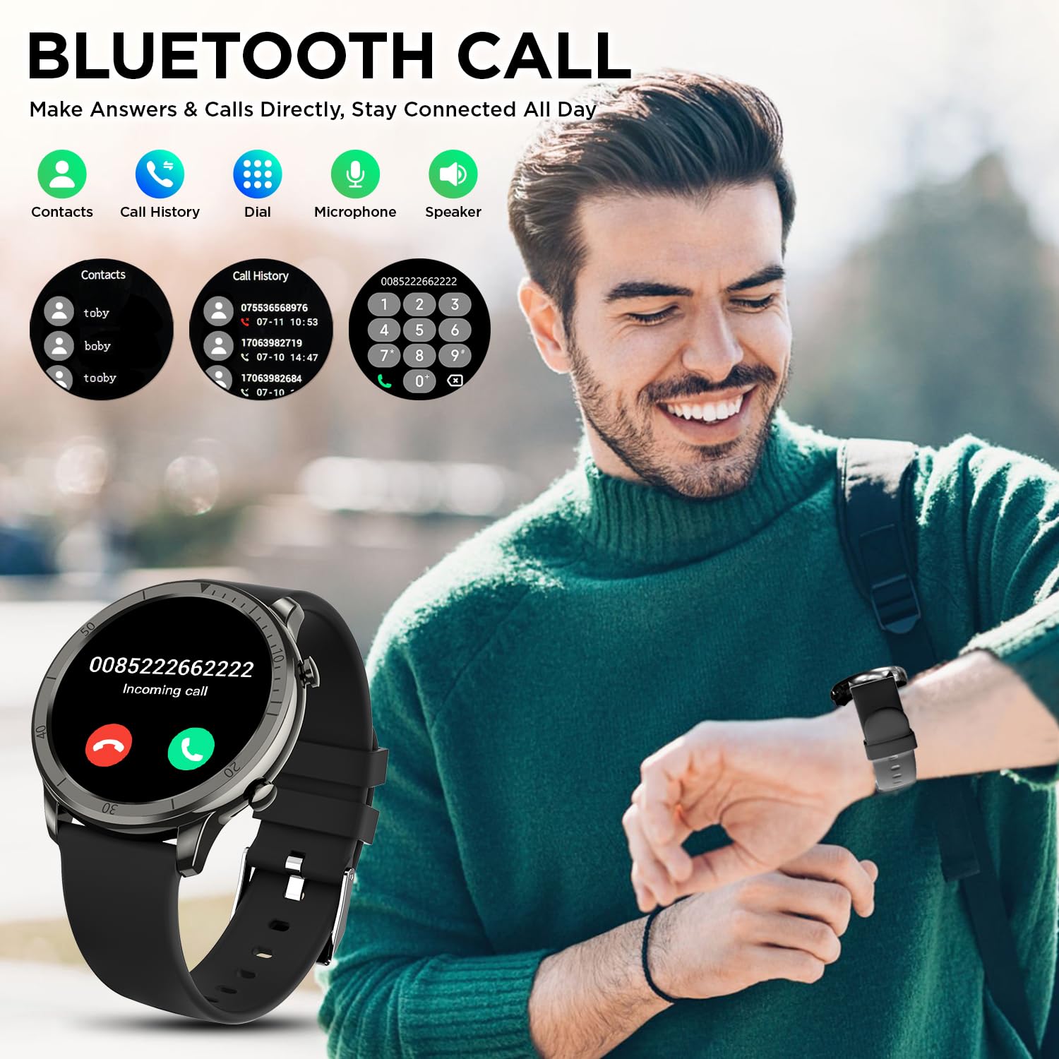 Benio Smart Watch, Health Fitness Tracker Watch For Men Women Ip68 Waterproof, Multi-Sport Mode Activity Tracker, Heart Rate/Spo