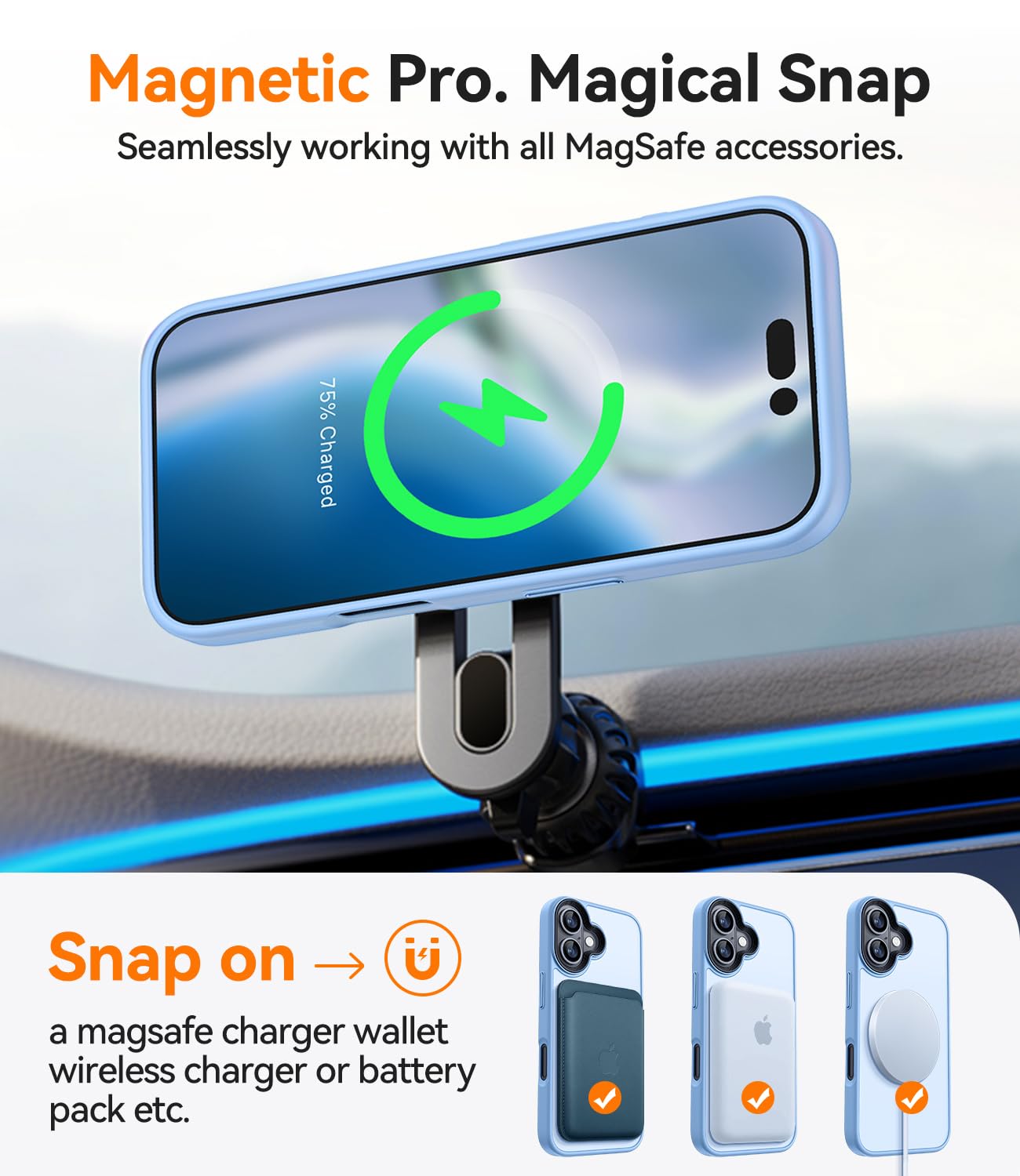 Canshn Magnetic For Iphone 16 Case [Compatible With Magsafe & Mil Grade Drop Tested] Slim Translucent Matte Cover, Anti Scratch