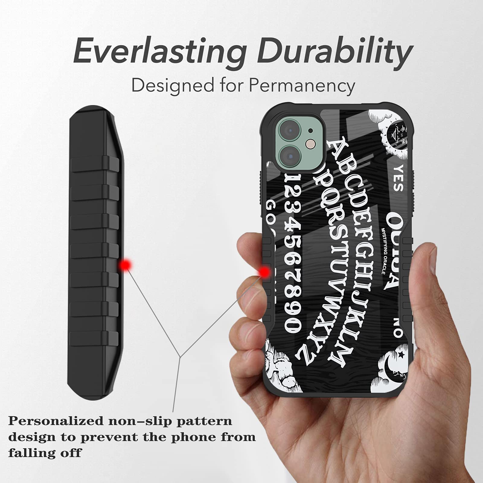 Lanjindeng Iphone 11 Case Goth Retro Ouija Board Gothic Halloween Ghost Witch Design For Boys Girls [Shockproof] [Anti Scratch]
