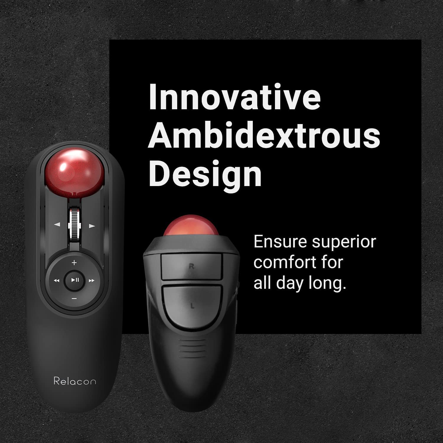 Elecom Relacon Handheld Trackball Mouse, Thumb Control, 2.4Ghz Wireless, Ergonomic Design, 10 Button Function With Smooth Tracking, Windows11, Macos (M Rt1Drbk)