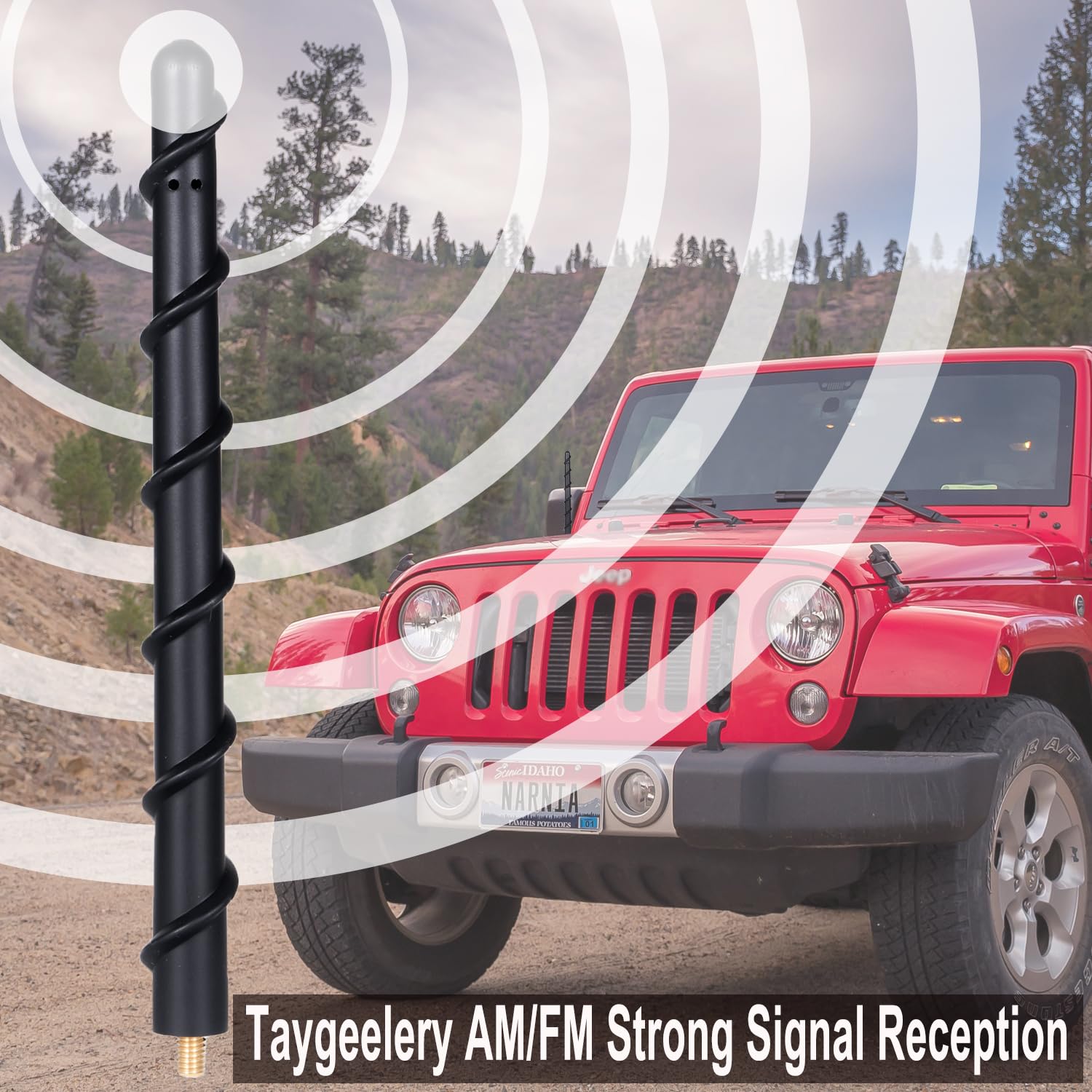 Taygeelery Antenna For Jeep Wrangler Gladiator Jl Jk Jt Rubicon Sahara 2007 2024, Short Jeep Wrangler Unlimited Sport 4Xe Willys