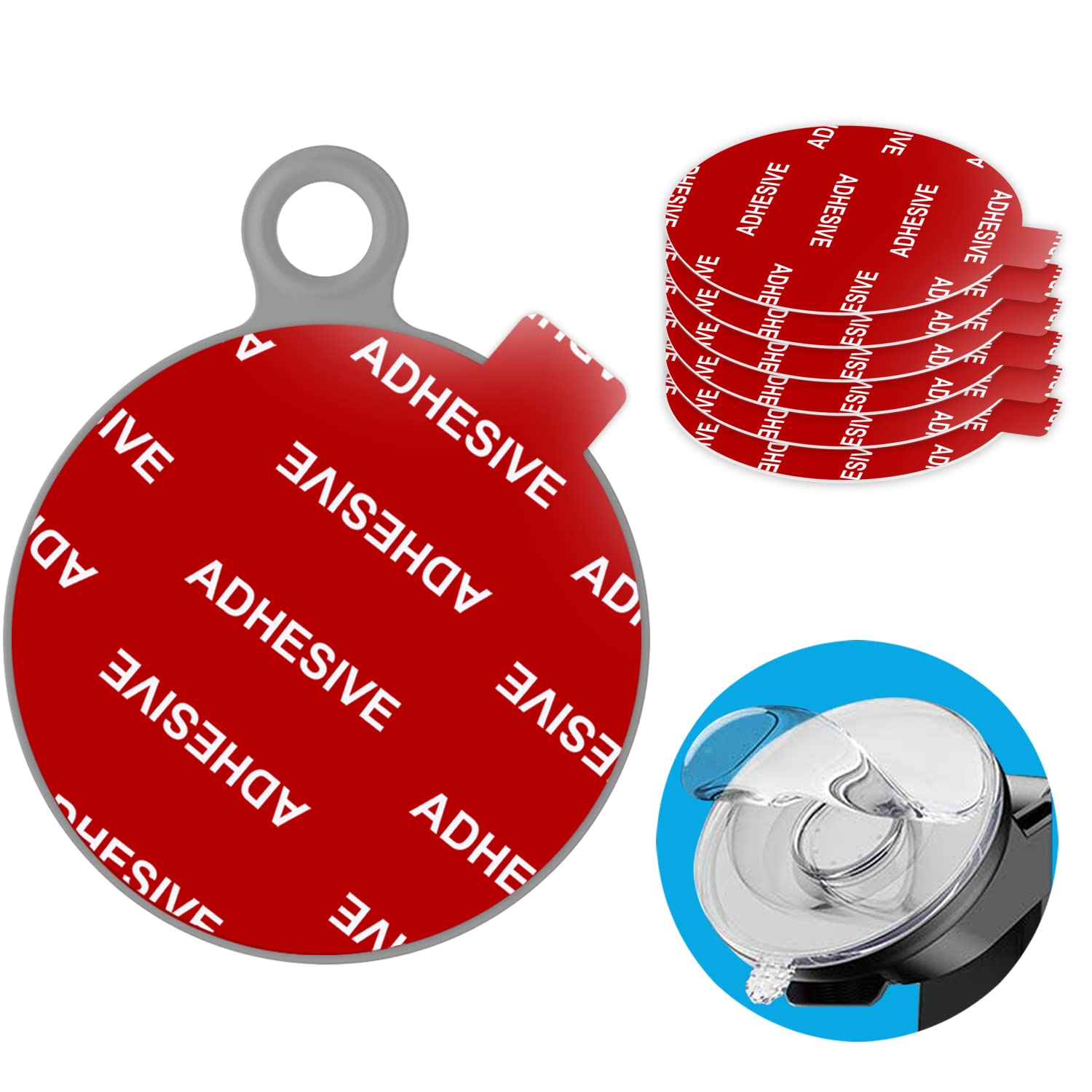 Azxyi Very High Bond Sticky Adhesive, 6 Pack Dashboard Pad Mounting Disk Adhesive Replacement Kit, Double Sided Stickers For Suction Cup Dashboard Phone Holder & Windshield Car Mount