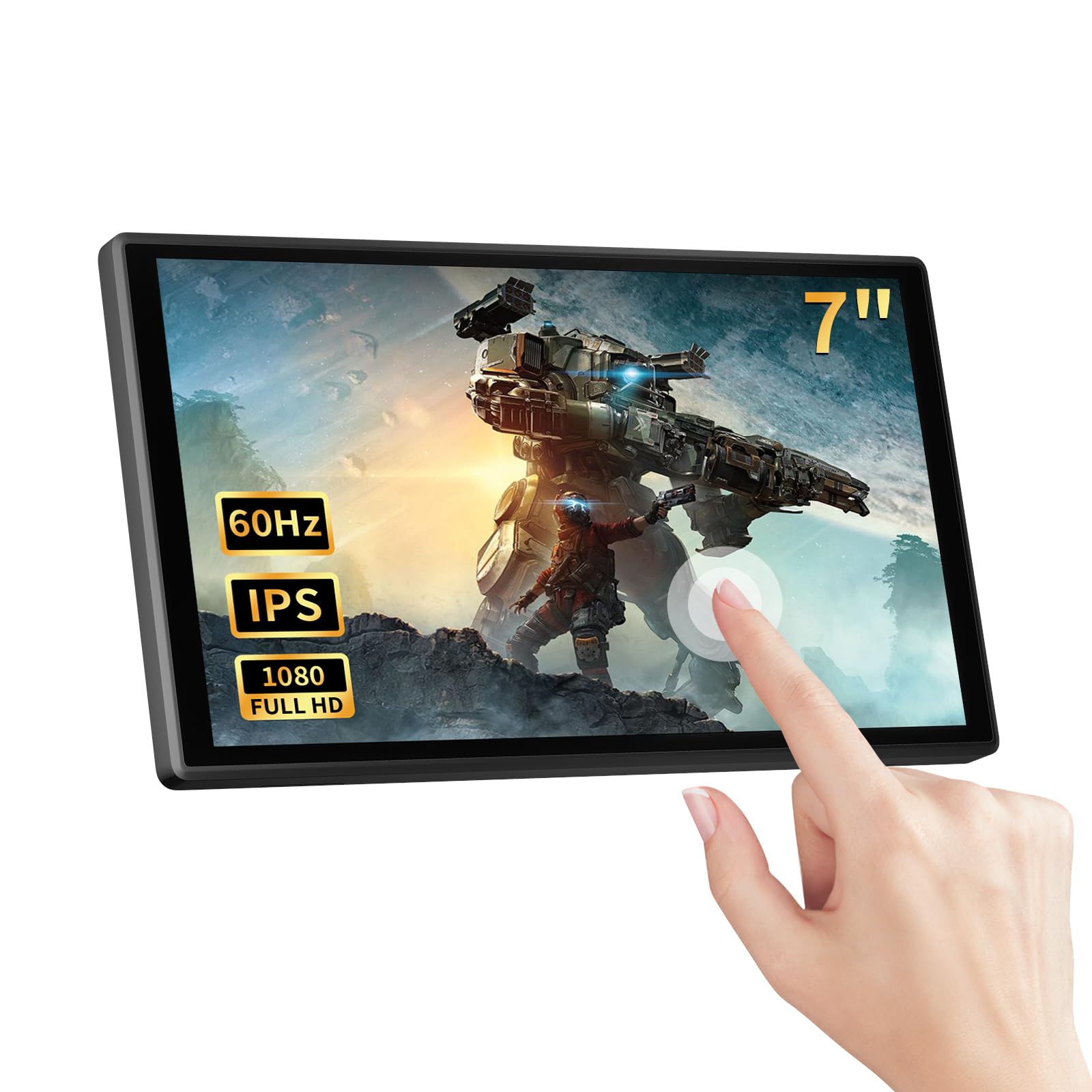 PeakDo 7 inch Portable Touchscreen, Mini 1080P 60Hz USB C HDMI Monitor, Ultra Thin Lightweight IPS LCD Display Second Screen for