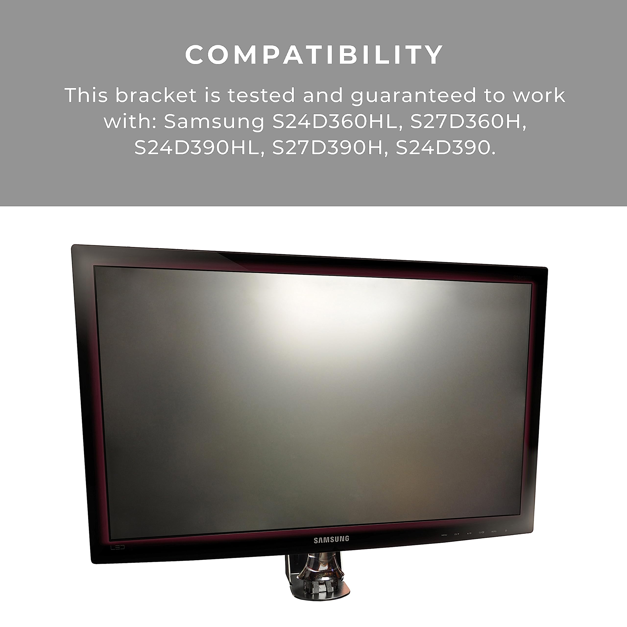 Humancentric Vesa Mount Adapter Bracket For Samsung Monitors S27D390H, S24D390Hl, S27D360H, S24D360Hl, S24D390