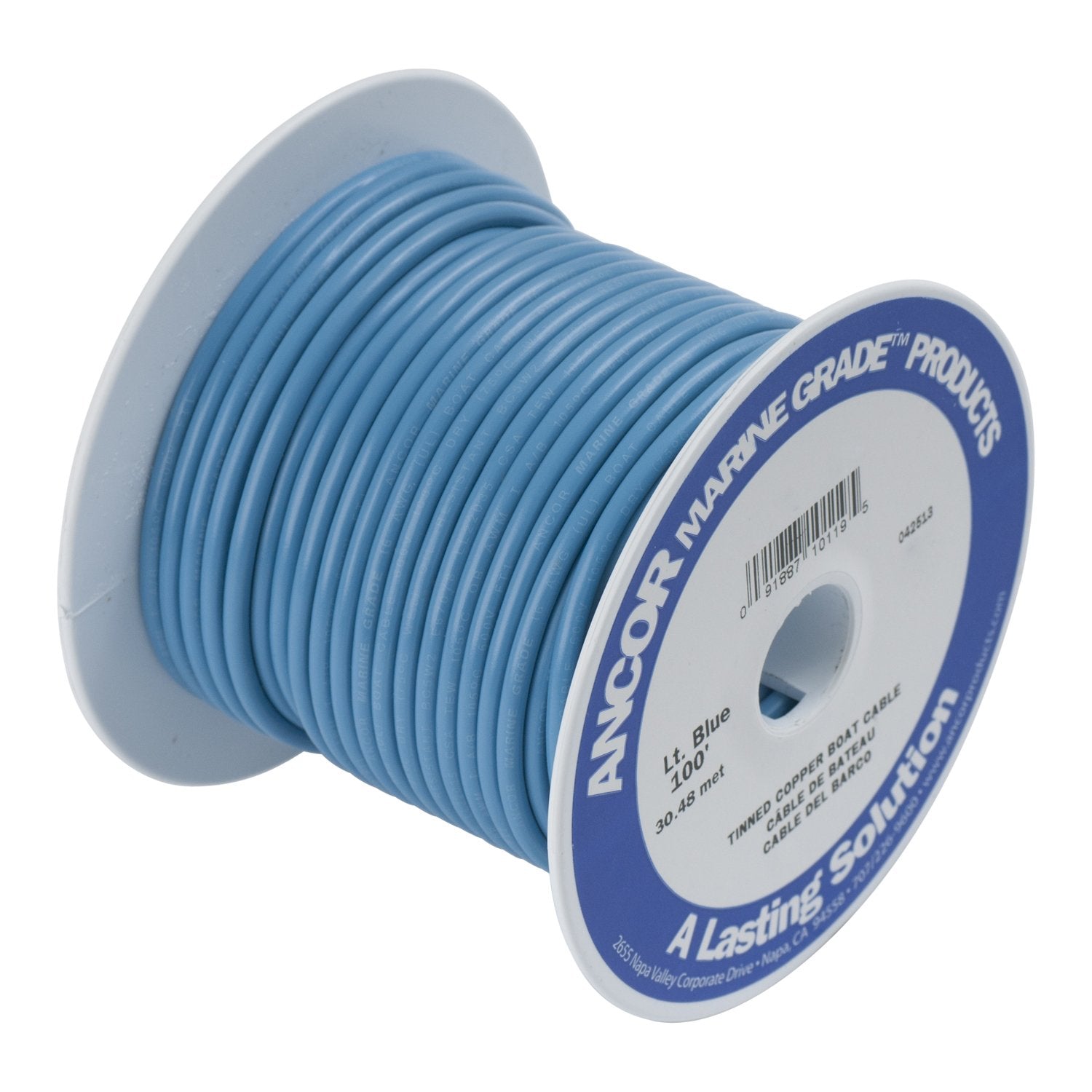 Ancor 101910 Marine Grade Electrical Primary Tinned Copper Boat Wiring (16-Gauge, Light Blue, 100-Feet),WBHDWB000NV0FRE