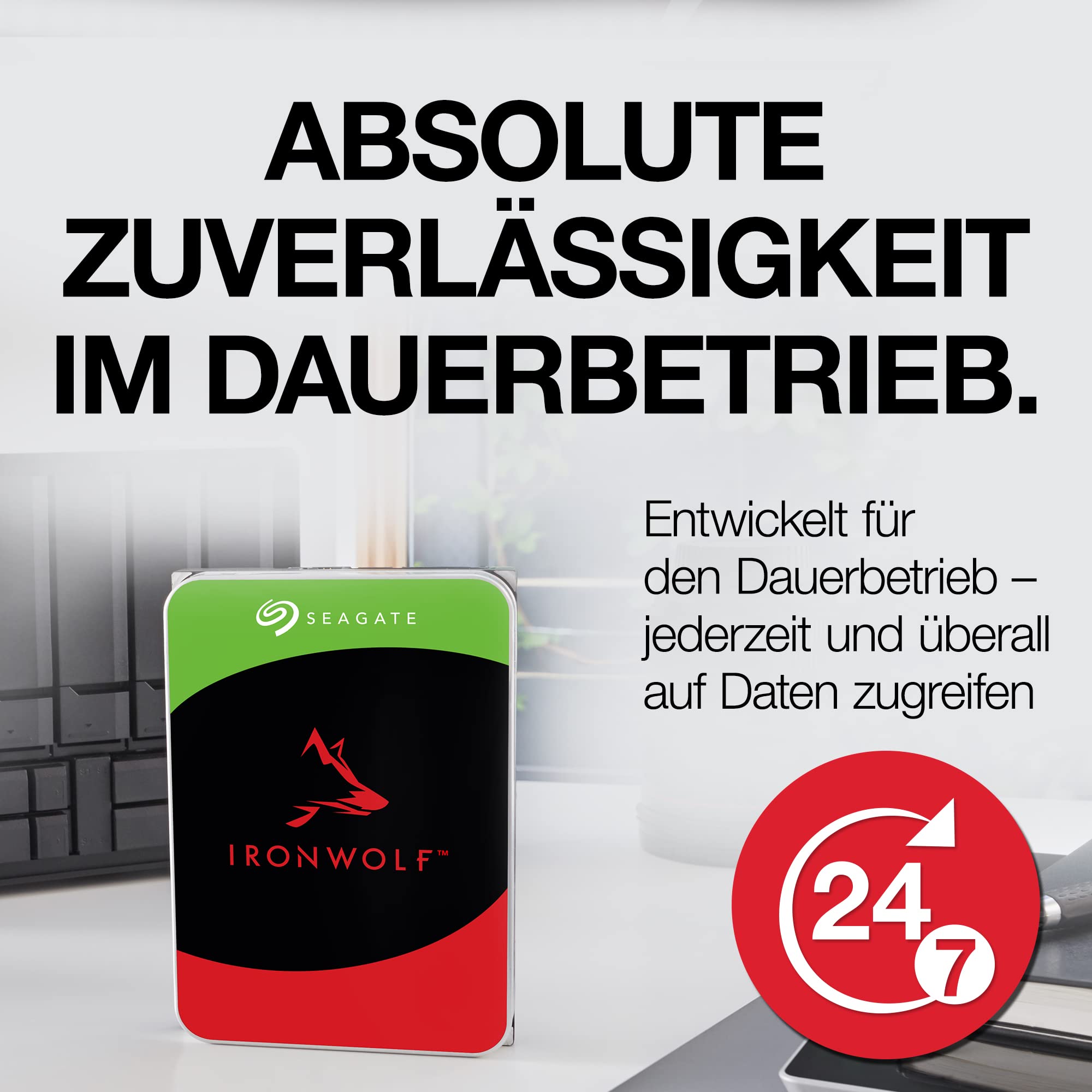 Seagate IronWolf 18TB NAS Internal Hard Drive HDD � CMR 3.5 Inch SATA 6Gb/s 7200 RPM 256MB Cache for RAID Network Attached Storage, Rescue Services � Frustration Free Packaging (ST18000VNZ00)