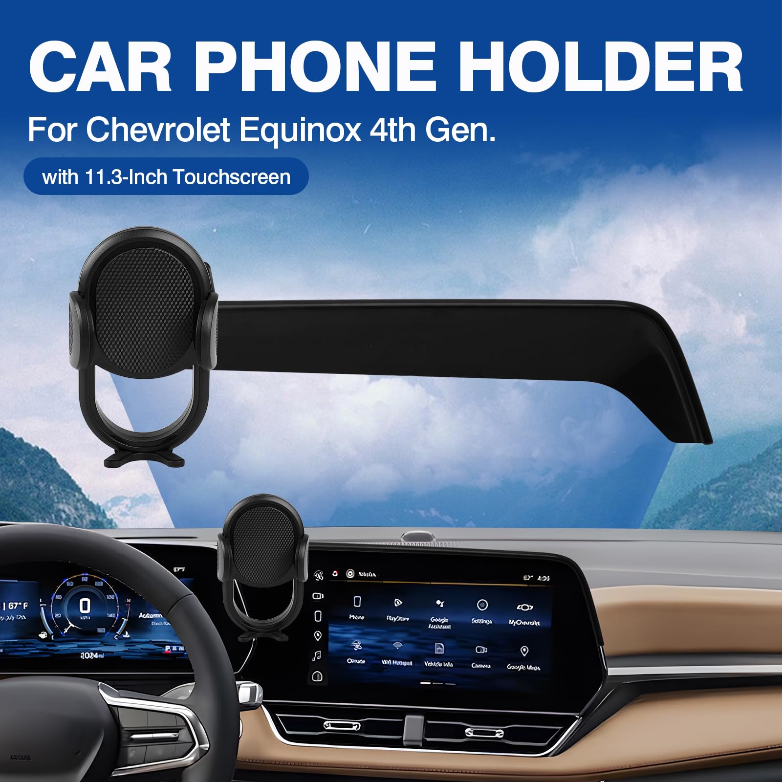 Autorder Car Phone Holder For 2025-2026 Chevy Chevrolet Equinox Accessories Phone Mount 11.3-Inch Screen Cell Phone Automobile C