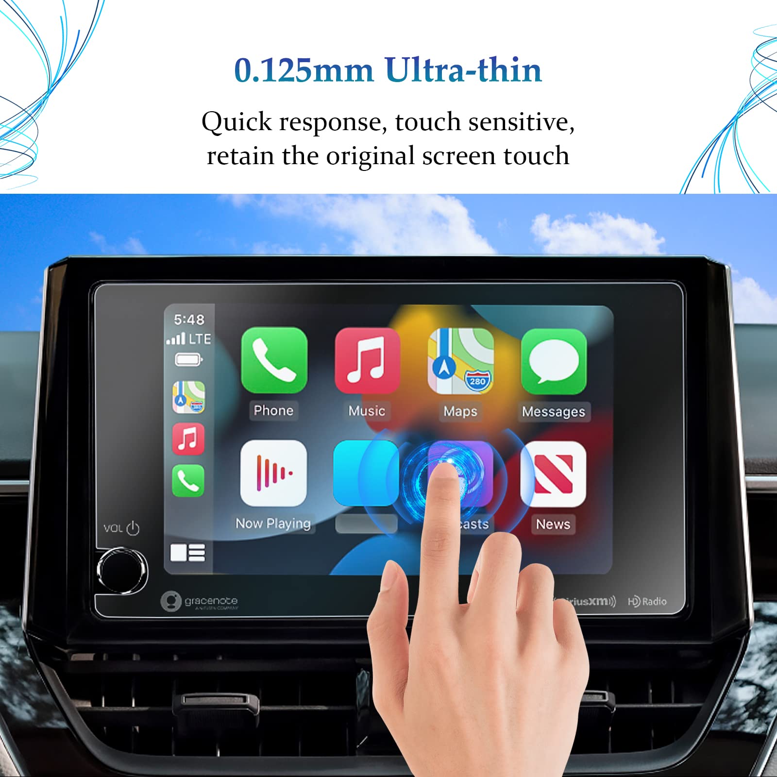 Sktu 2Pcs 2024 2025 Corolla Cross Accessories Screen Protector For 2023 2024 2025 Toyota Corolla Cross 8 Inch Navigation Ultra Clear Anti Scratch