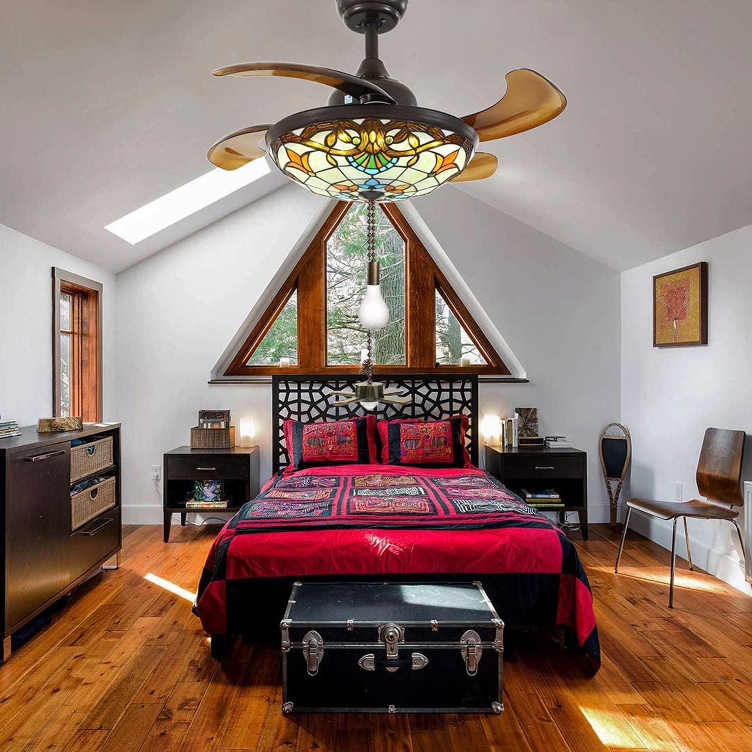 Ceiling Fan Chain Set - 2 Pcs Fan Pull Chains With 13.6 Inch Cord For Switch And Light