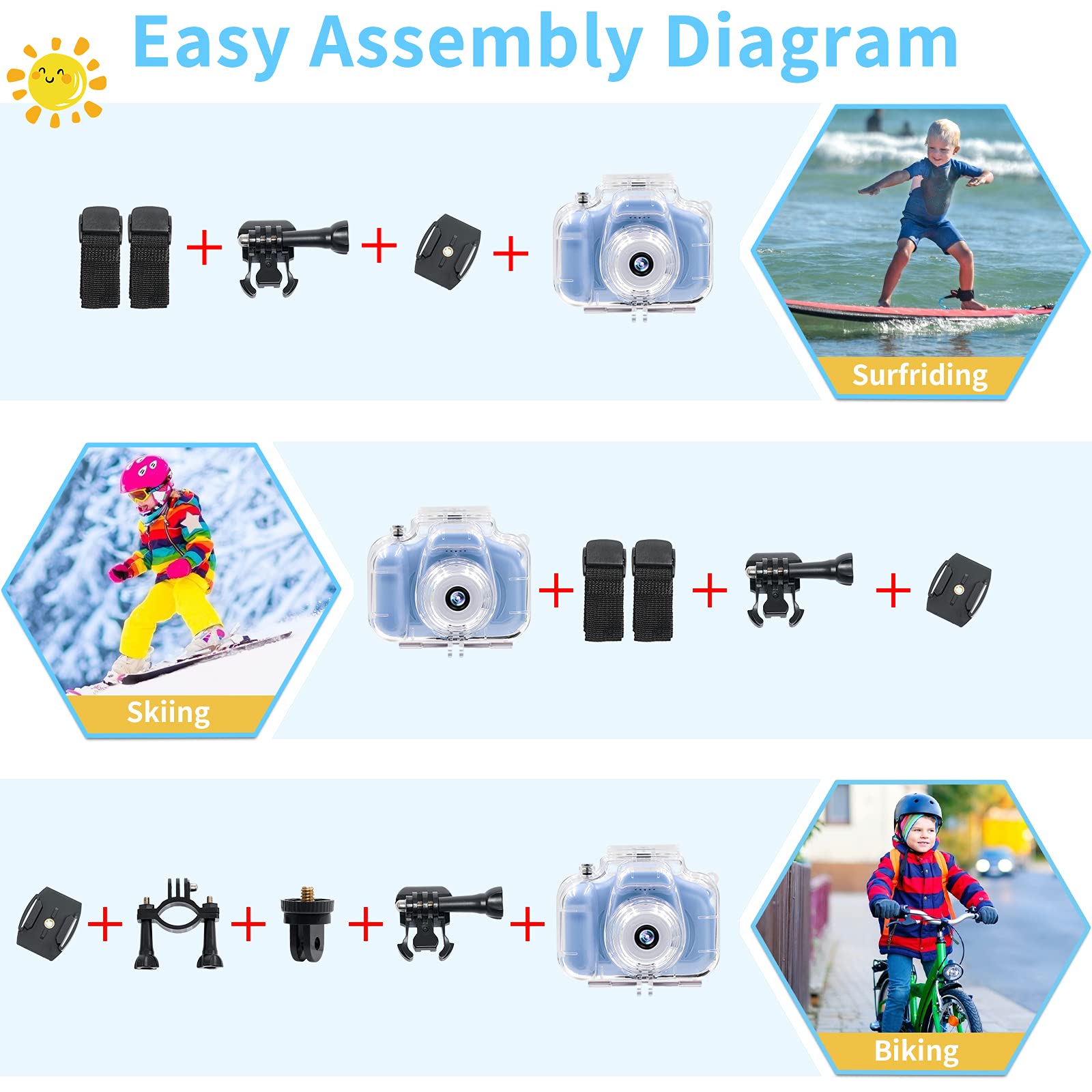 Kids Camera Waterproof Underwater Camera For 3 12 Year Old Boys Girls 2 Inch Ips Screen 1080P Hd Digital Kids Video Camera Indoo