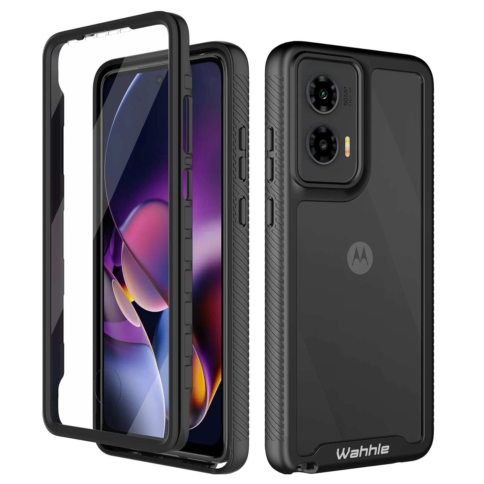 Wahhle Compatible With Moto G Stylus 5G 2024 Case, Built In Screen Protector Full Body Shockproof Slim Fit Bumper Protective Pho