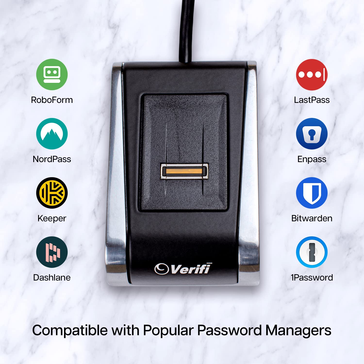 Verifi P2000 Desktop Usb Fingerprint Reader   Windows Hello, Windows Password Free Operation