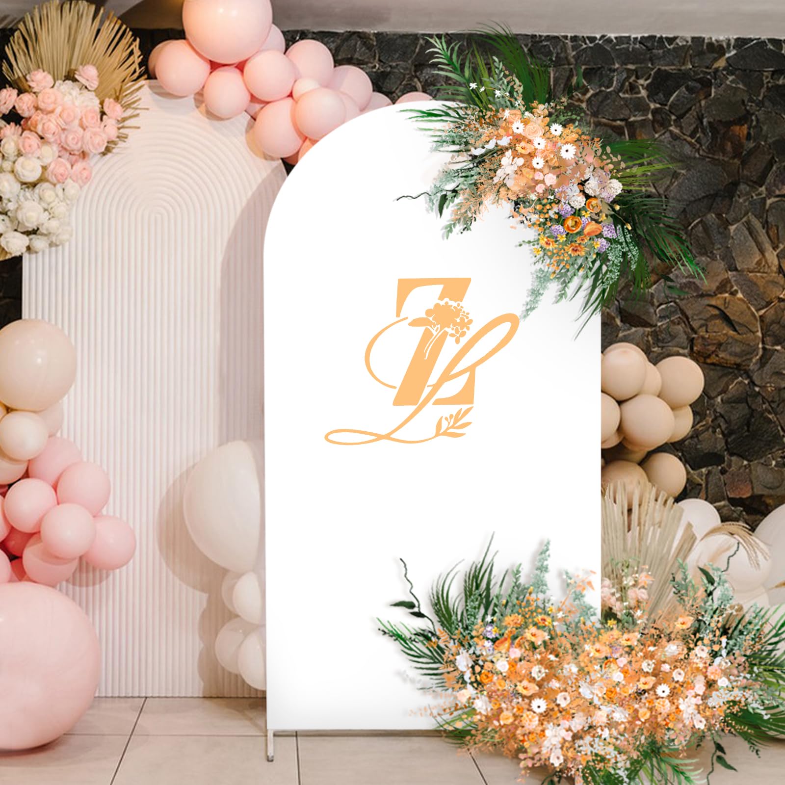 Babenest 5Ft White Wedding Arch Cover, Spandex Fitted Arch Backdrop Cover For Photography, Round Top Chiara Stand Cover For Part