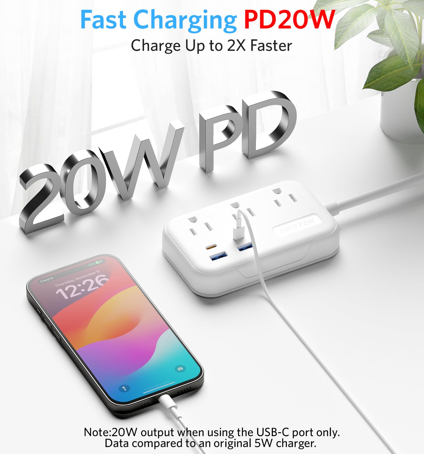 Bestek Uk Travel Plug Adapter: European Travel Plug Adapter   Us To Uk Plug Adapter With 20W Usb C Charger   3 Ac Outlets And 4