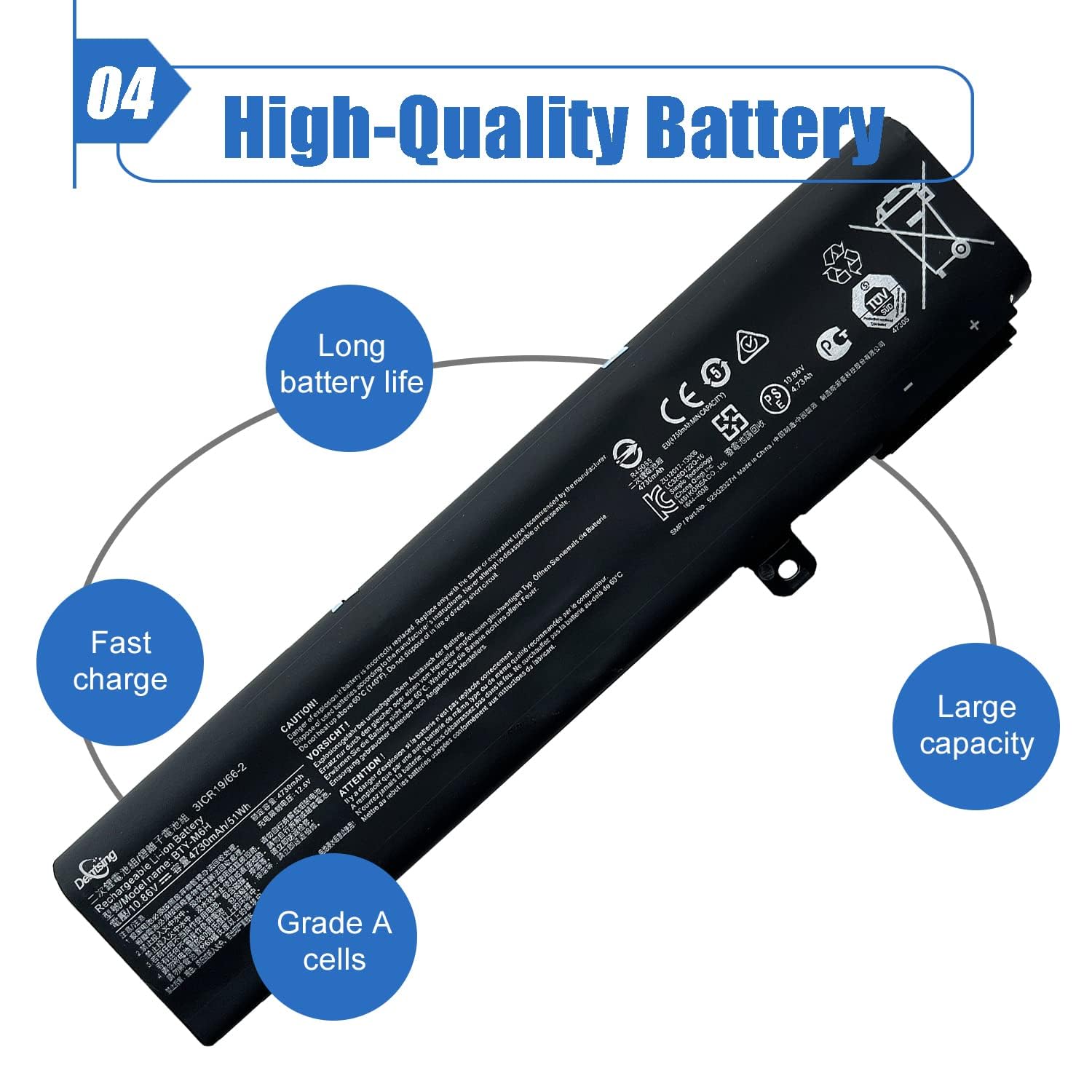 Dentsing Bty M6H Laptop Battery Compatible With Msi Ge72 Gp62 Gl62M Ge62 Pe60 Pe70 Gp72 Series Notebook Ge62Vr Ge63 Ge63Vr Ge72V
