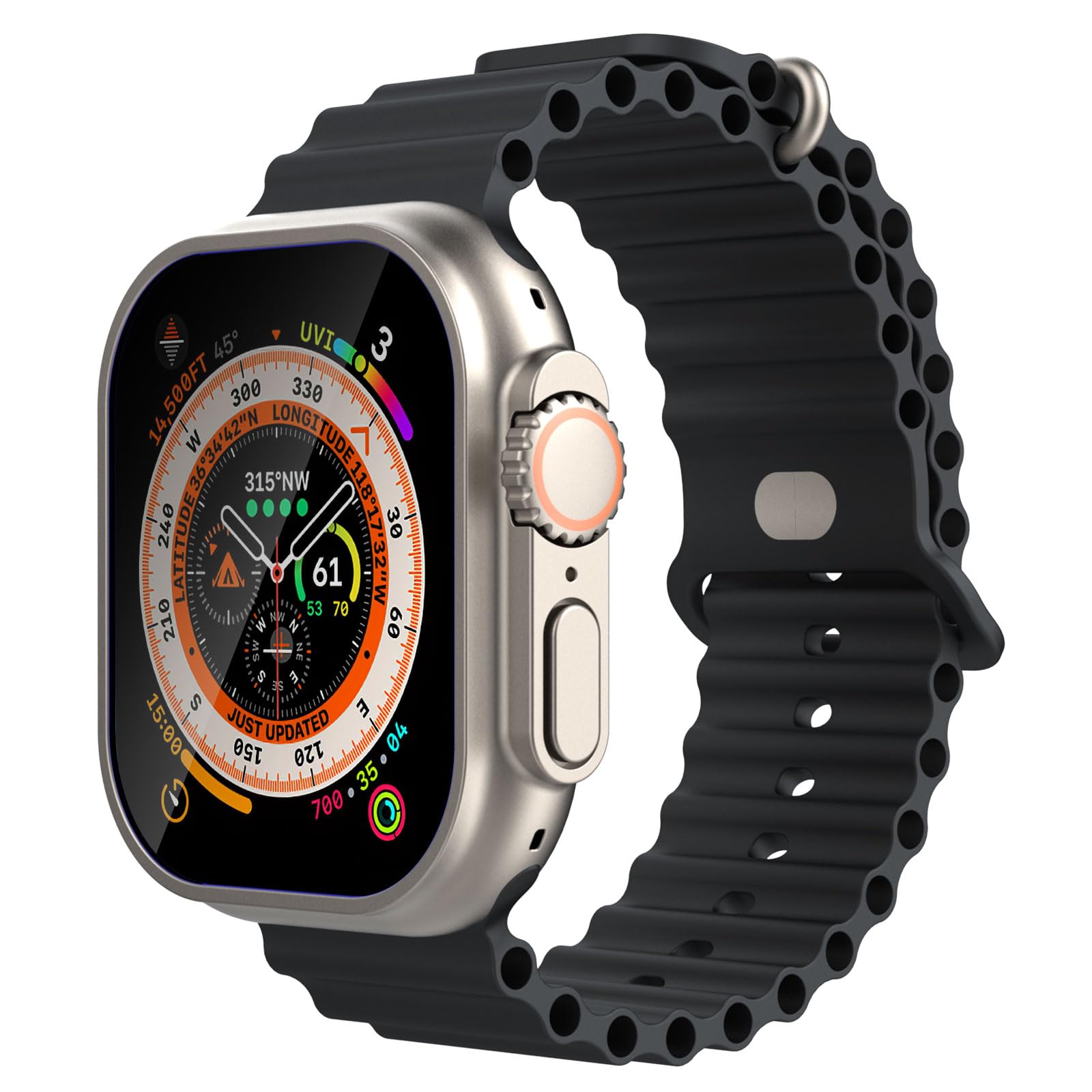 Ocean Silicone Bands Compatible With Apple Watch Ultra 49Mm 45Mm 44Mm 42Mm, Soft Silicone Sport Wristbands Replacement Strap For