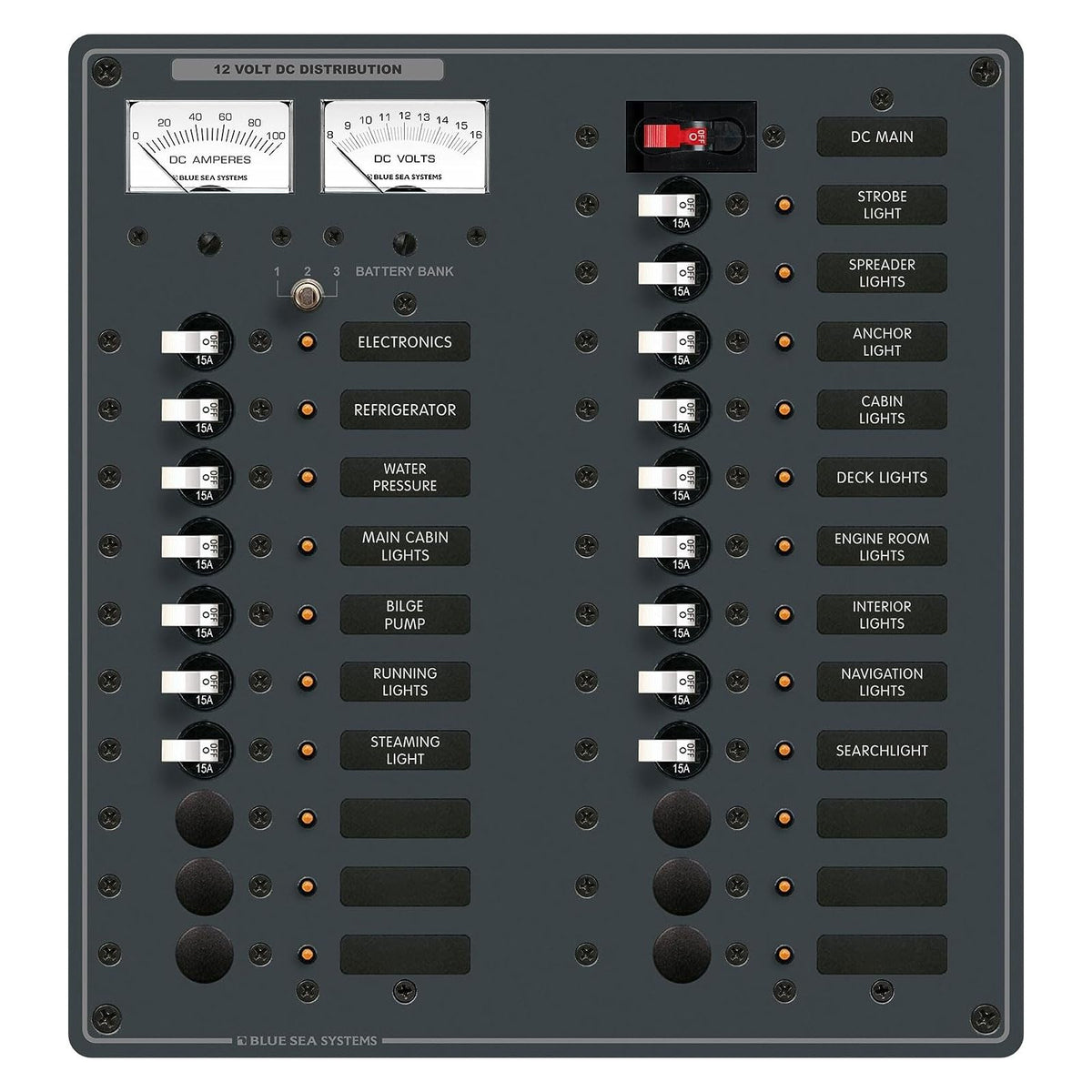 Blue Sea Systems 8380 Dc Main + 22 Positions, White Toggle