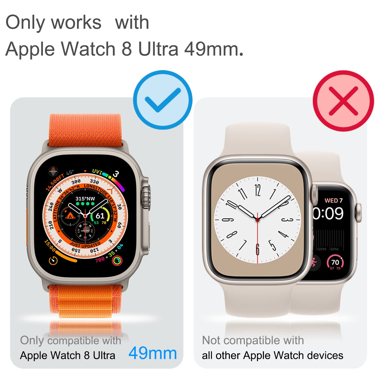 Nxtudy For Apple Watch Ultra Band,Rugged Case With Sport Band Protective Cover Bumper For Apple Watch Series 8 Ultra 49Mm For Me