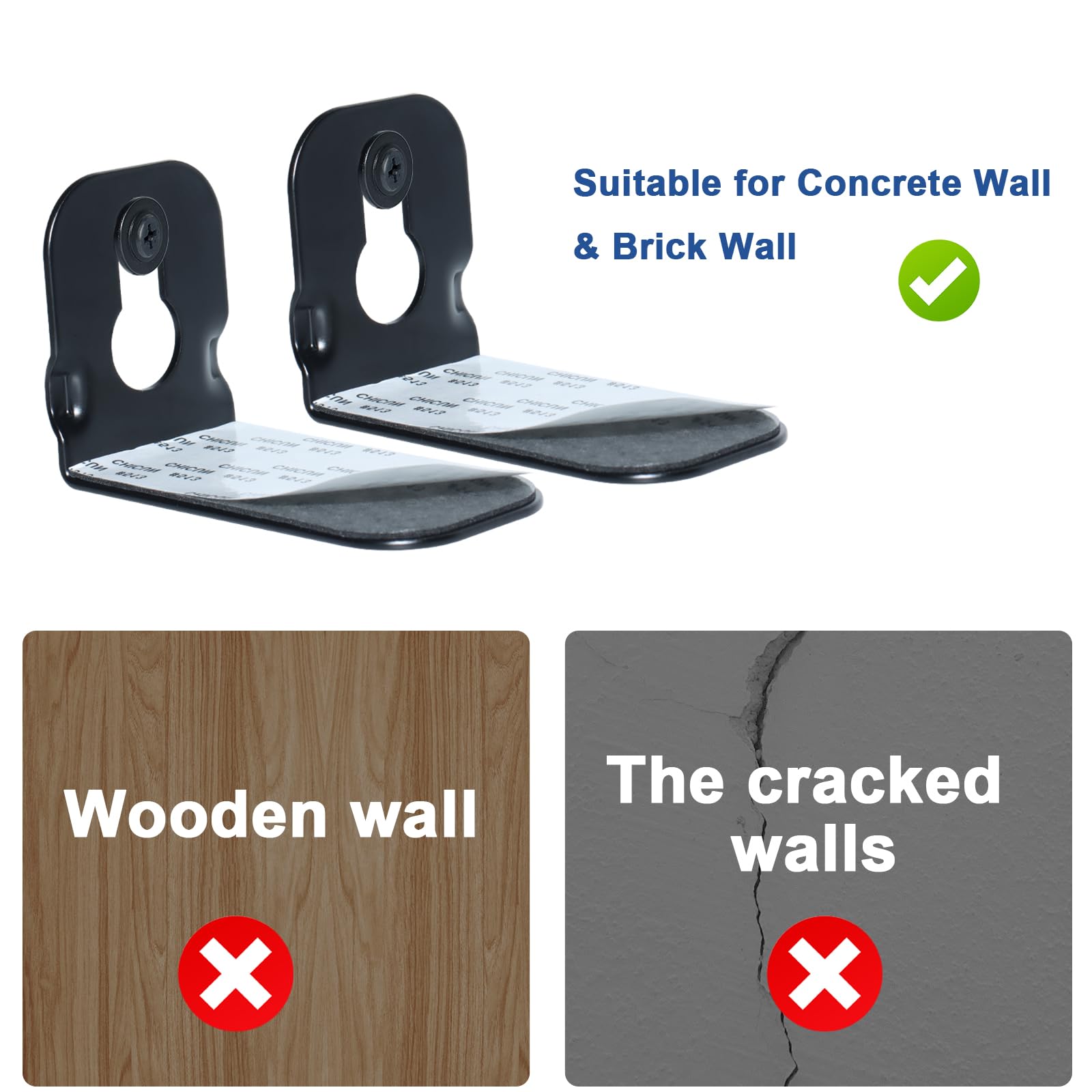 Leewardship Universal Soundbar Mount Shelf For Lg, Samsung, Roku, Sony, Jbl, Vizio, Bose Soundbar Wall Mount Bracket(2Pcs), Blac