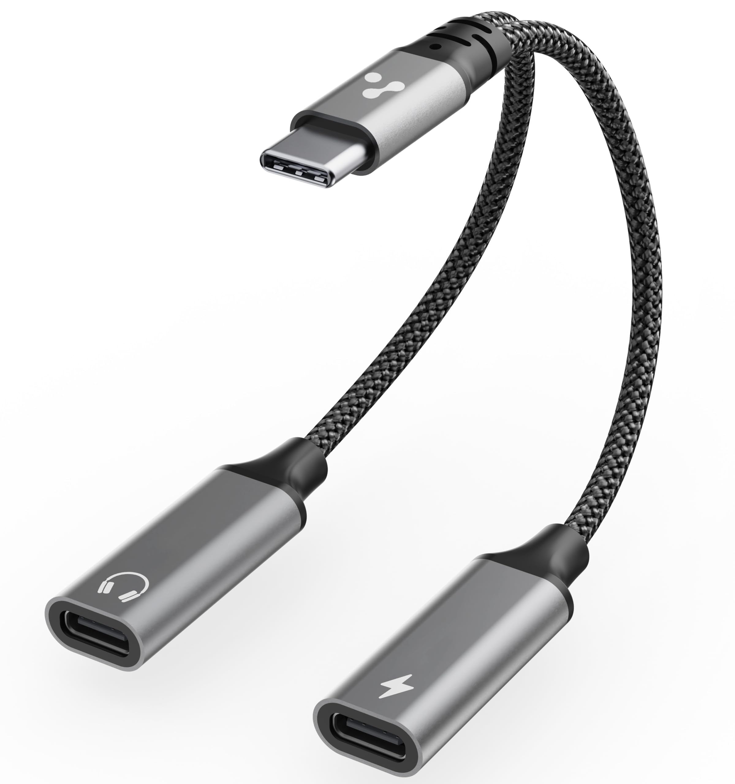 Ambrane 2 in 1 Type C to Type C Audio & Charging Connector, Perfect for Playing Music/Gaming while Charging For All Type C Devic