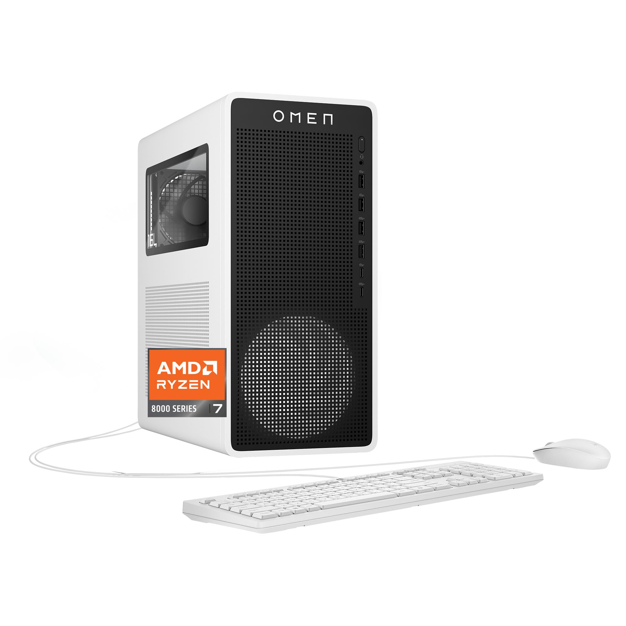 HP OMEN 16L Gaming Desktop PC, AMD Ryzen 7 8700G, 32 GB RAM, 1 TB SSD, NVIDIA GeForce RTX 5060 Ti, Windows 11 Home, Microsoft Co
