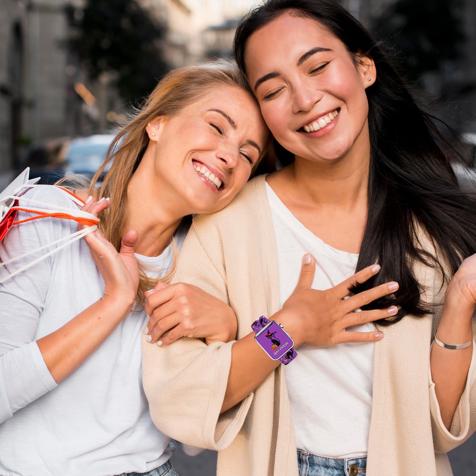 Halloween Scary Pumpkin Cat Fashion Sport Watch Band Compatible With Apple Watch 38Mm 40Mm 41Mm 42Mm 44Mm 45Mm 49Mm For Women Me