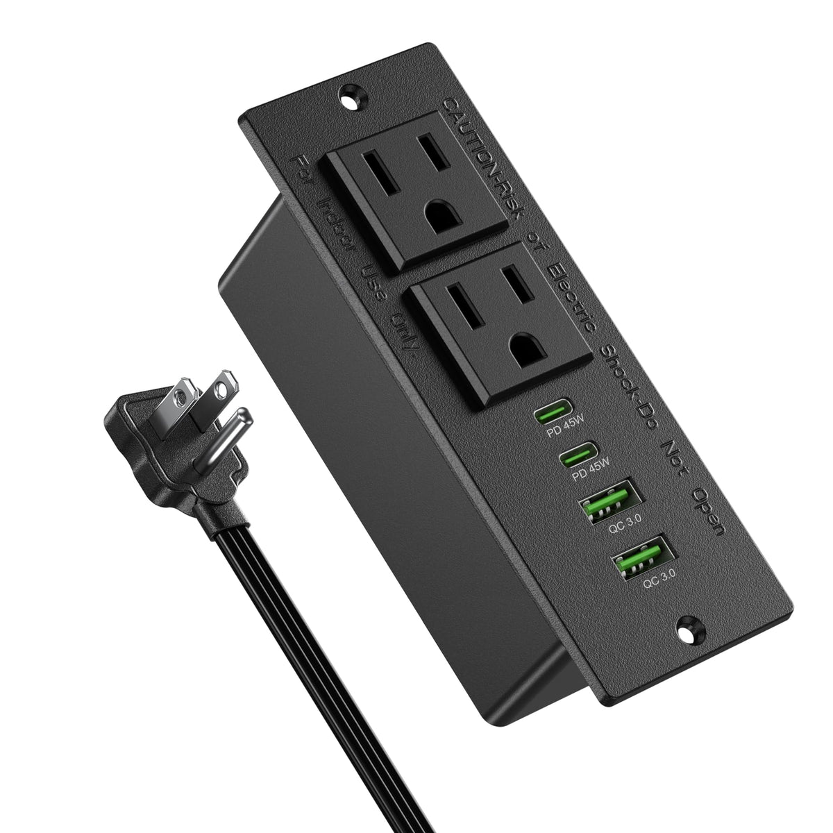 45W Usb C Recessed Power Strip,Flush Mount Desk Recessed Outlet,Space-Saver For Furniture Side Table,2 Usb-C &2 Usb-A Ports,2 Ac