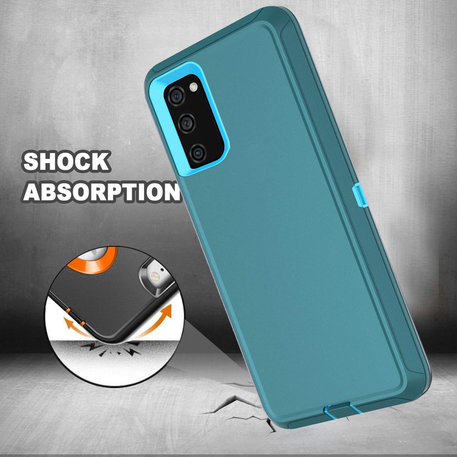 Annymall Galaxy S20 Fe 5G Case: Heavy Duty, Shockproof, Rugged Cover With Screen Protector For Women & Men (6.5'', Black/Blue)